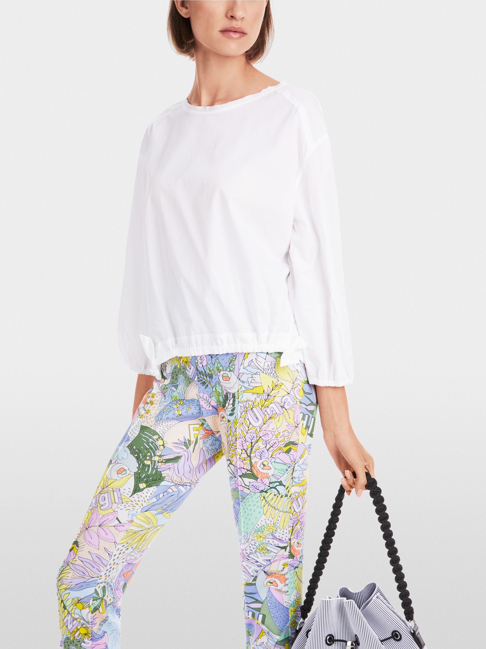 Lässige Baumwollbluse "Rethink Together"