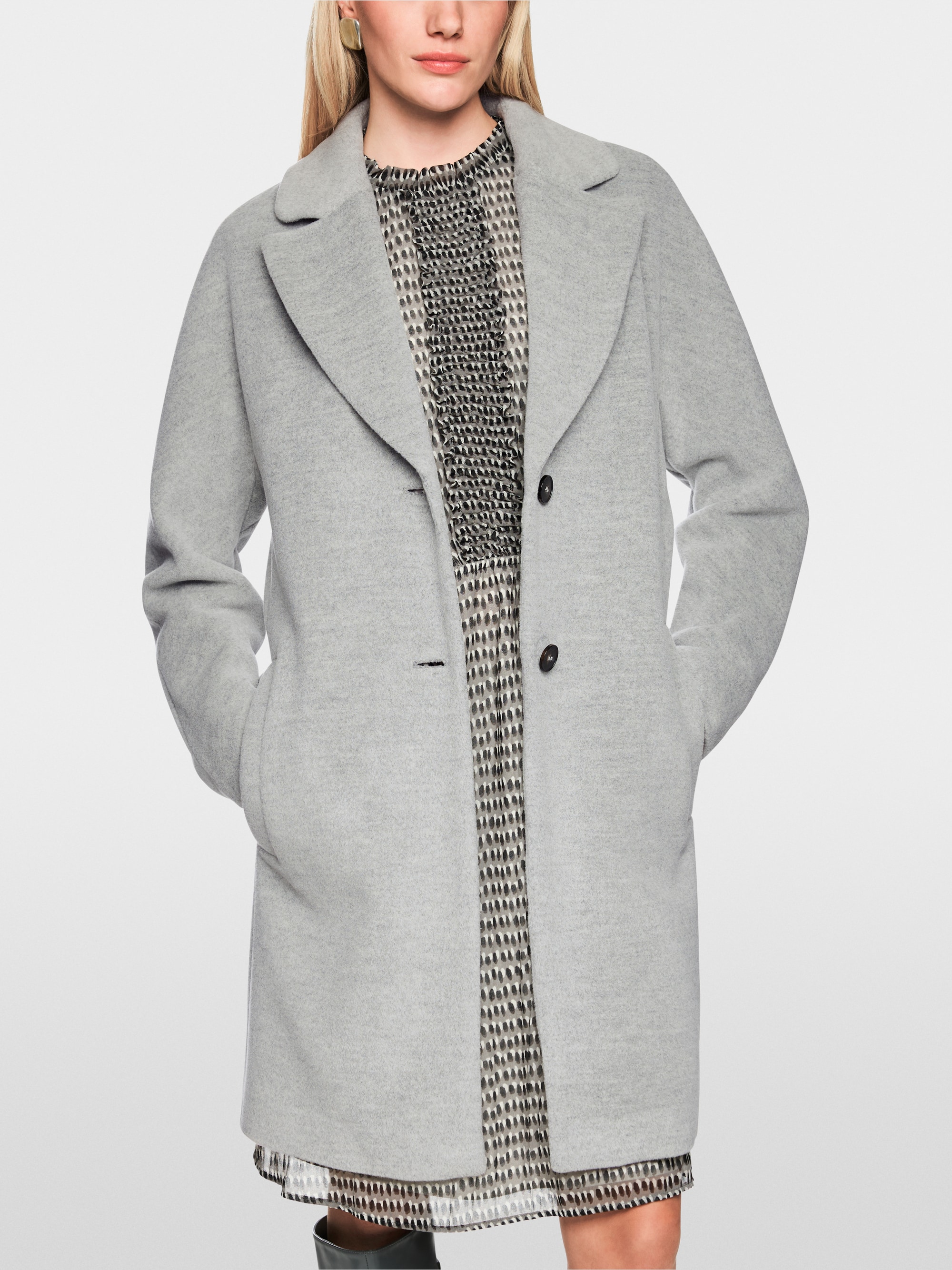 Weiter Mantel aus Alpaka-Woll-Mix