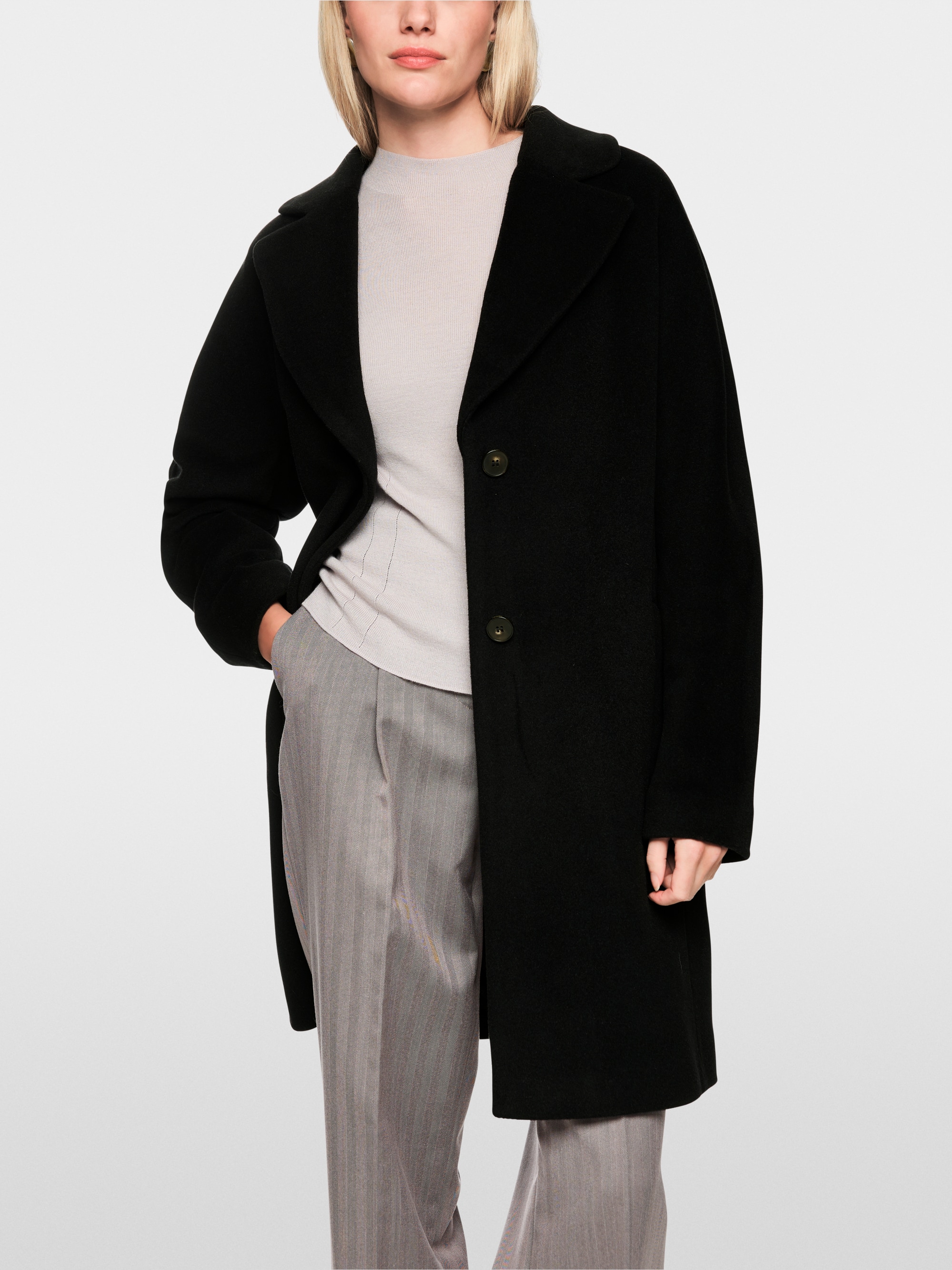 Manteau ample en laine d'alpaga mélangée