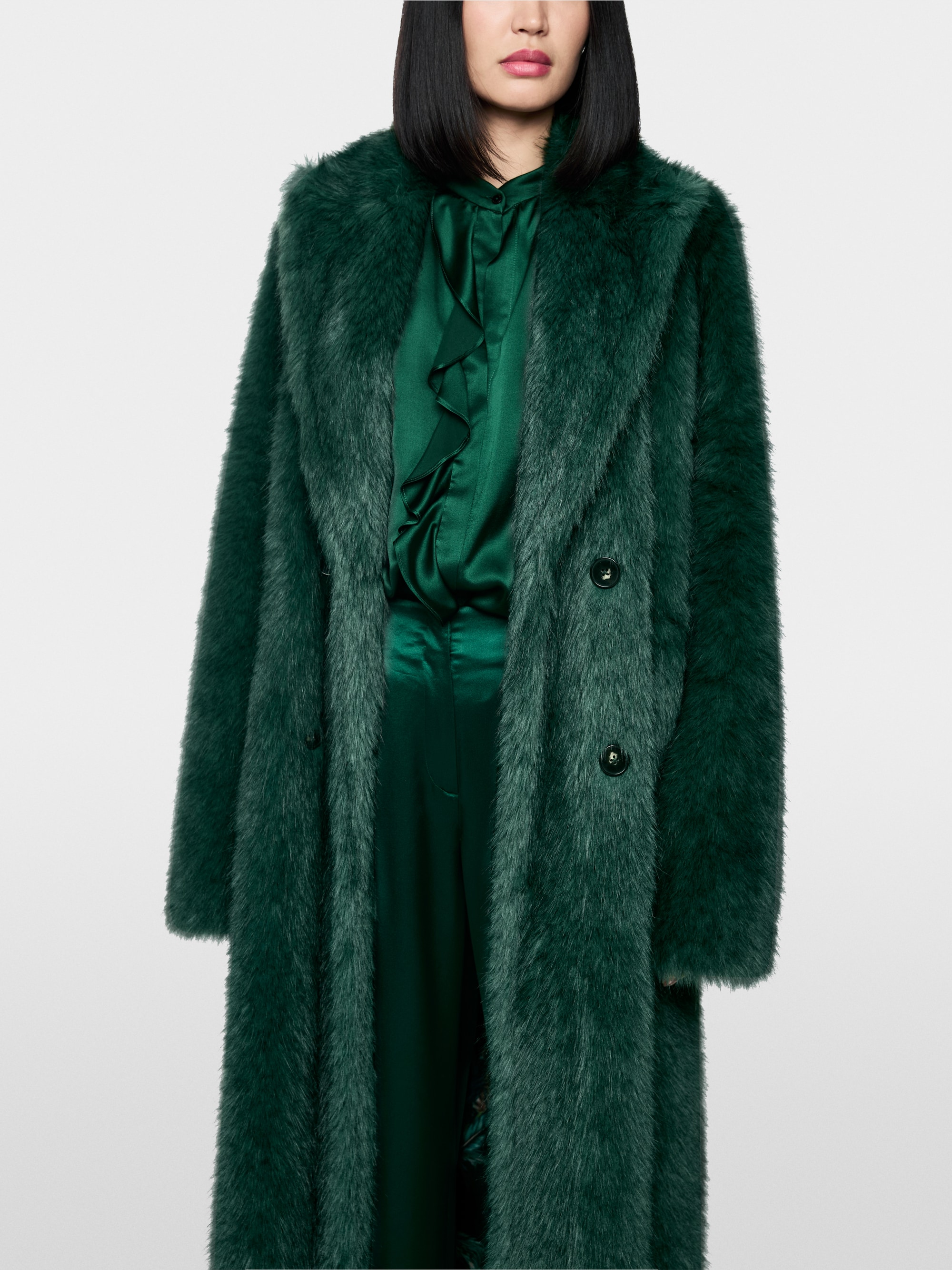 Long faux fur coat