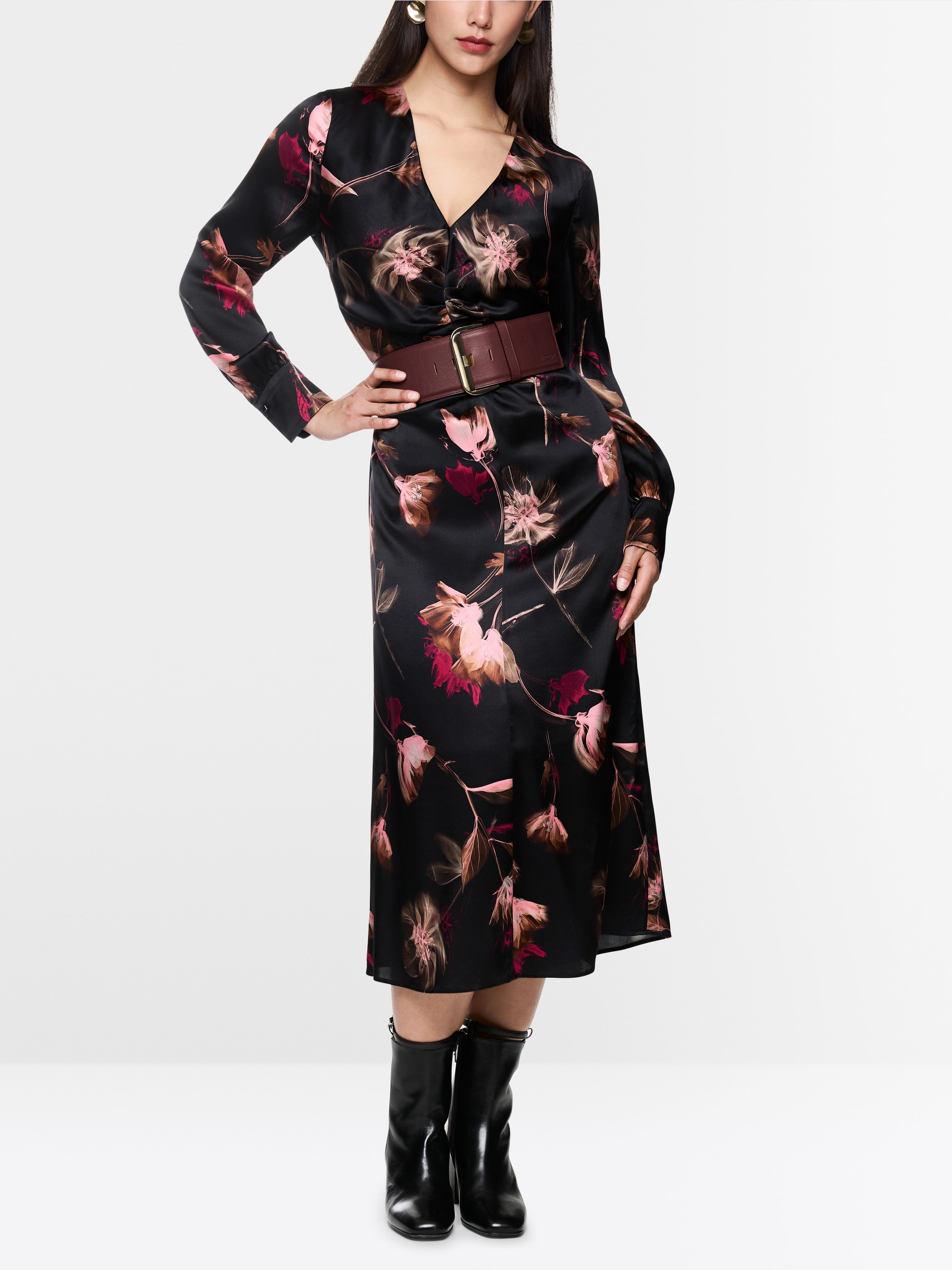 Seidenkleid mit floralem Print