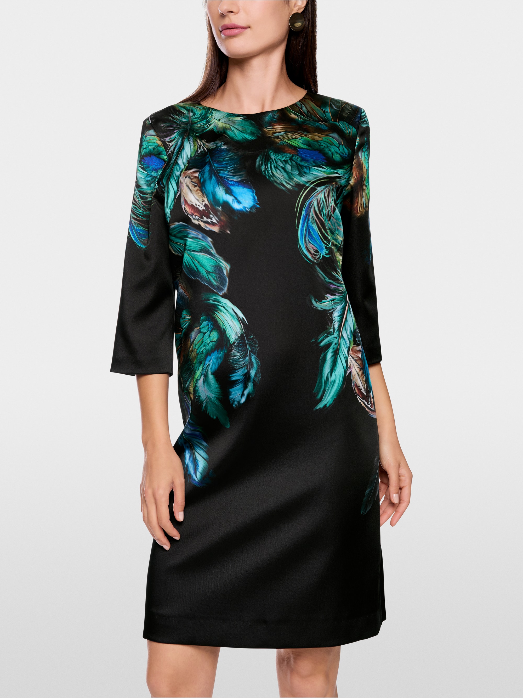 Robe avec imprimé plumes