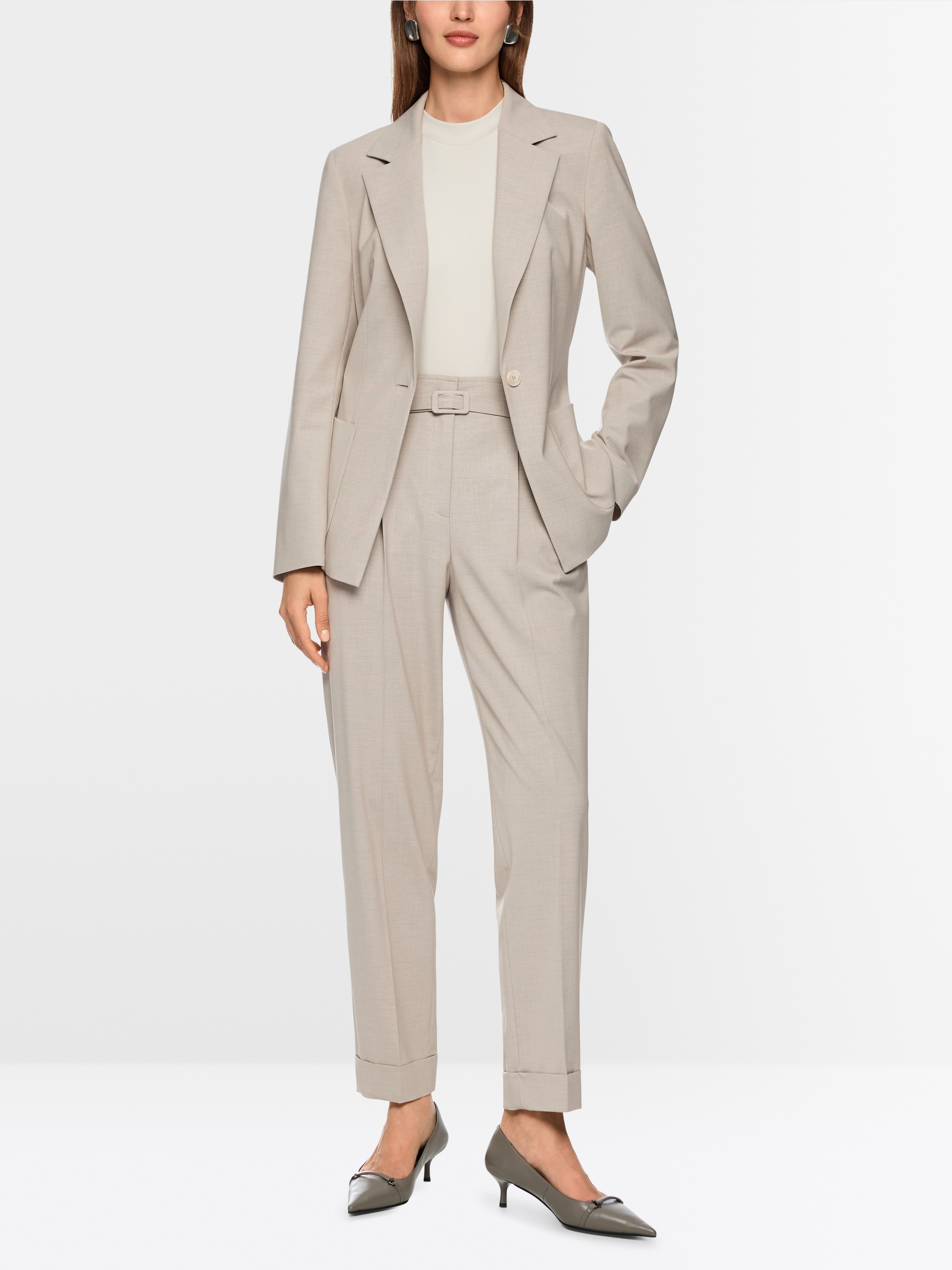Blazer with tie belt
