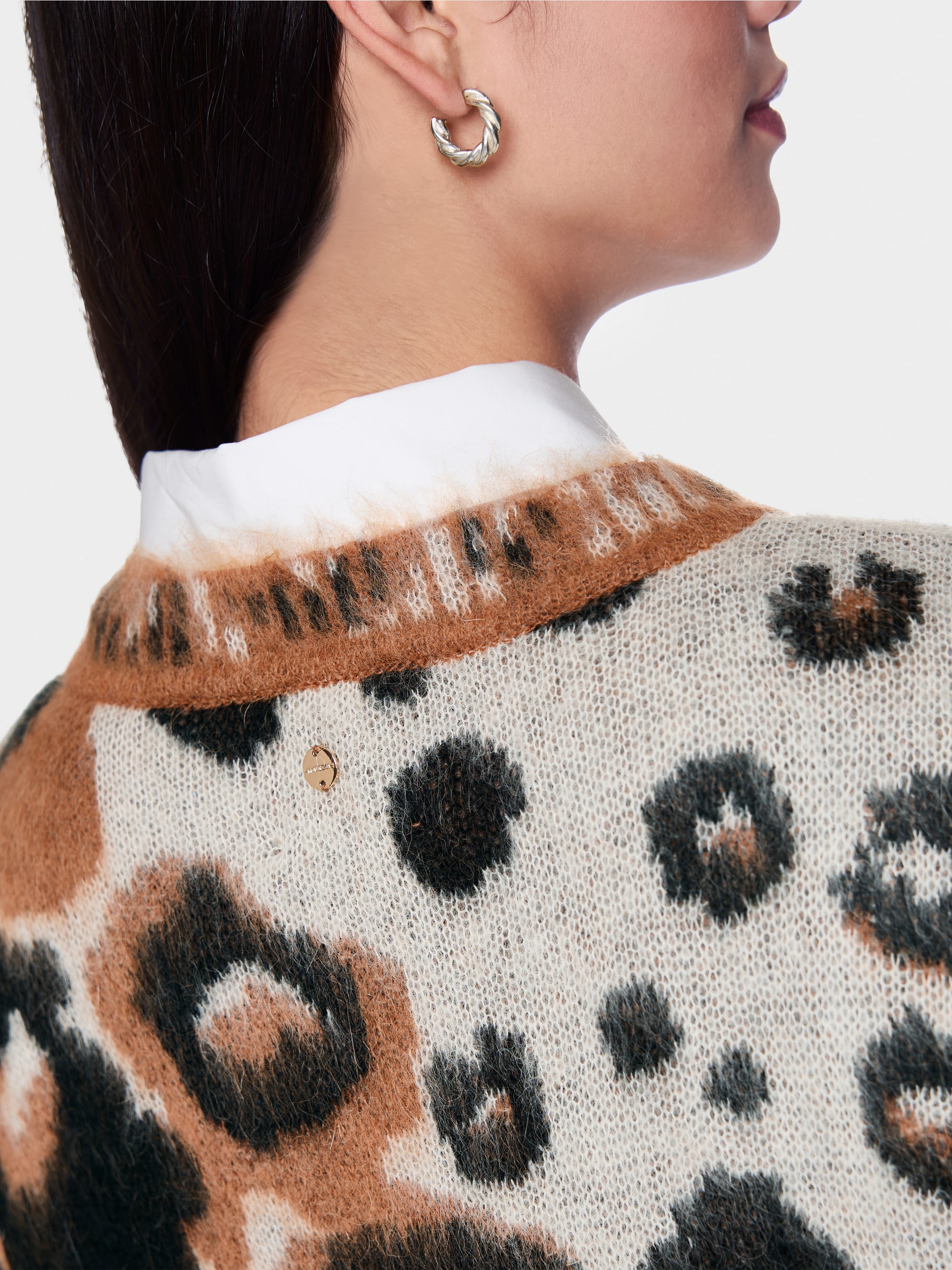 Knitted in Germany leopard print jumper