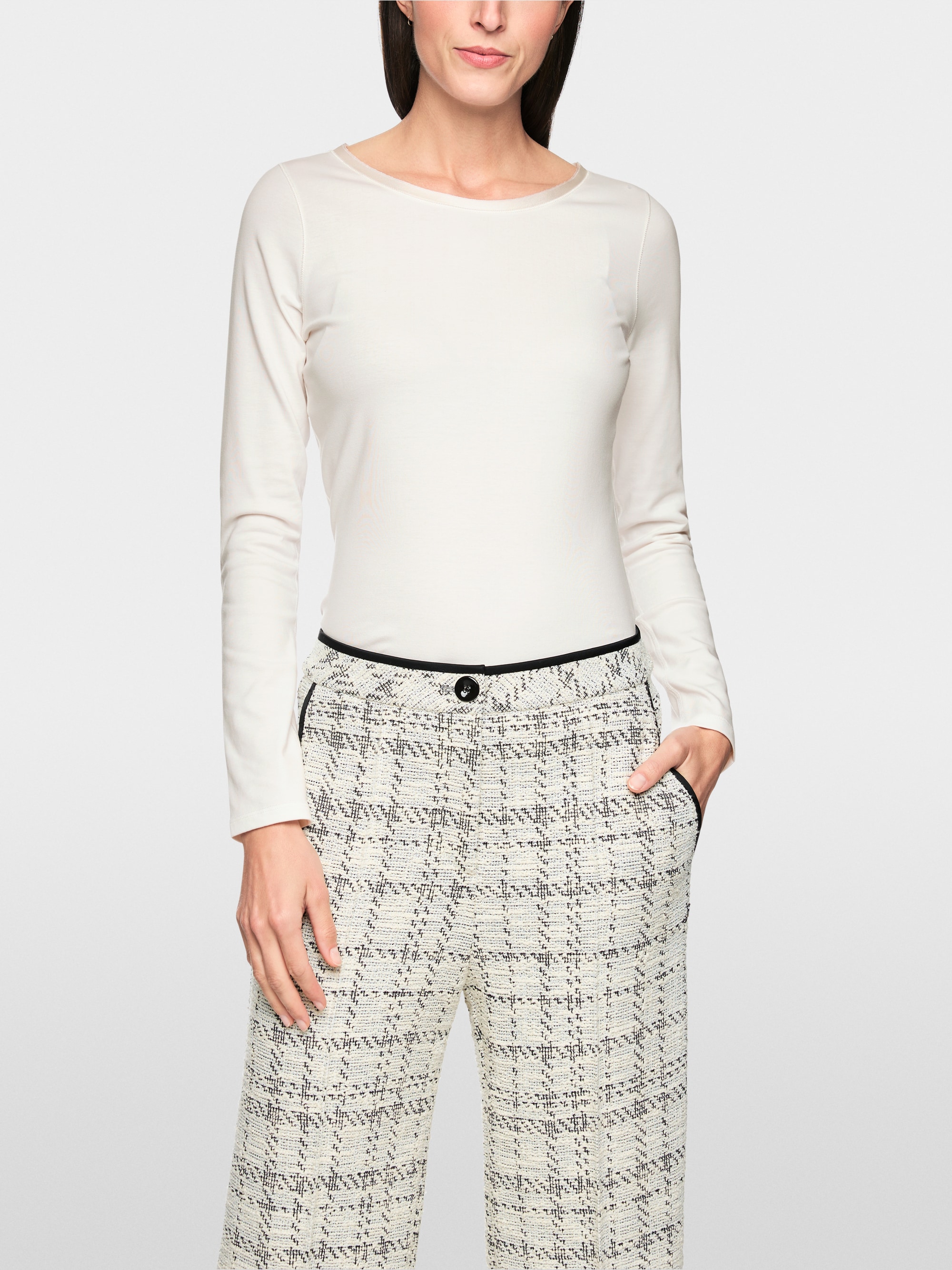 Longsleeve met zijden bies