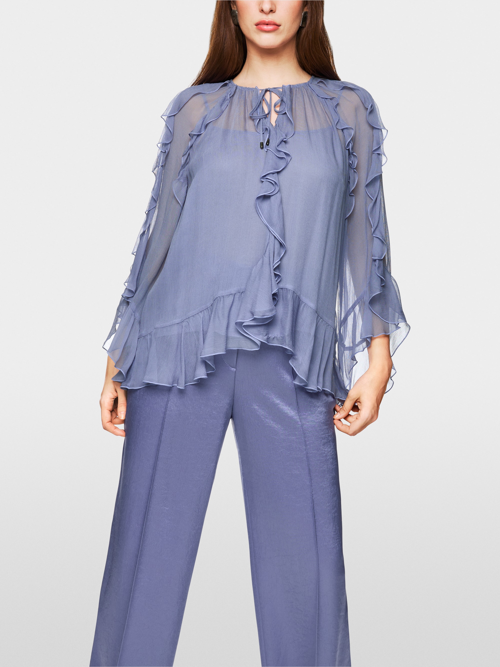 Volant-Bluse im Boho-Stil