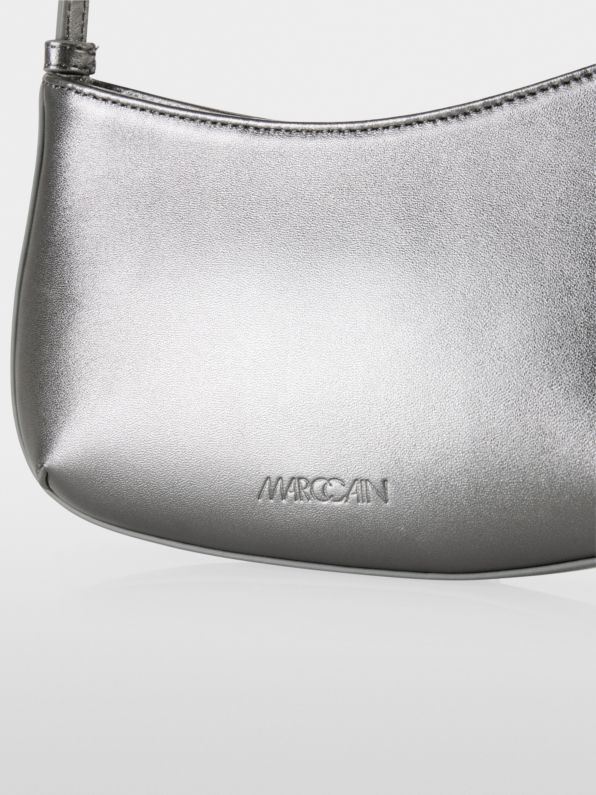 Metallic schoudertas van geitenleer
