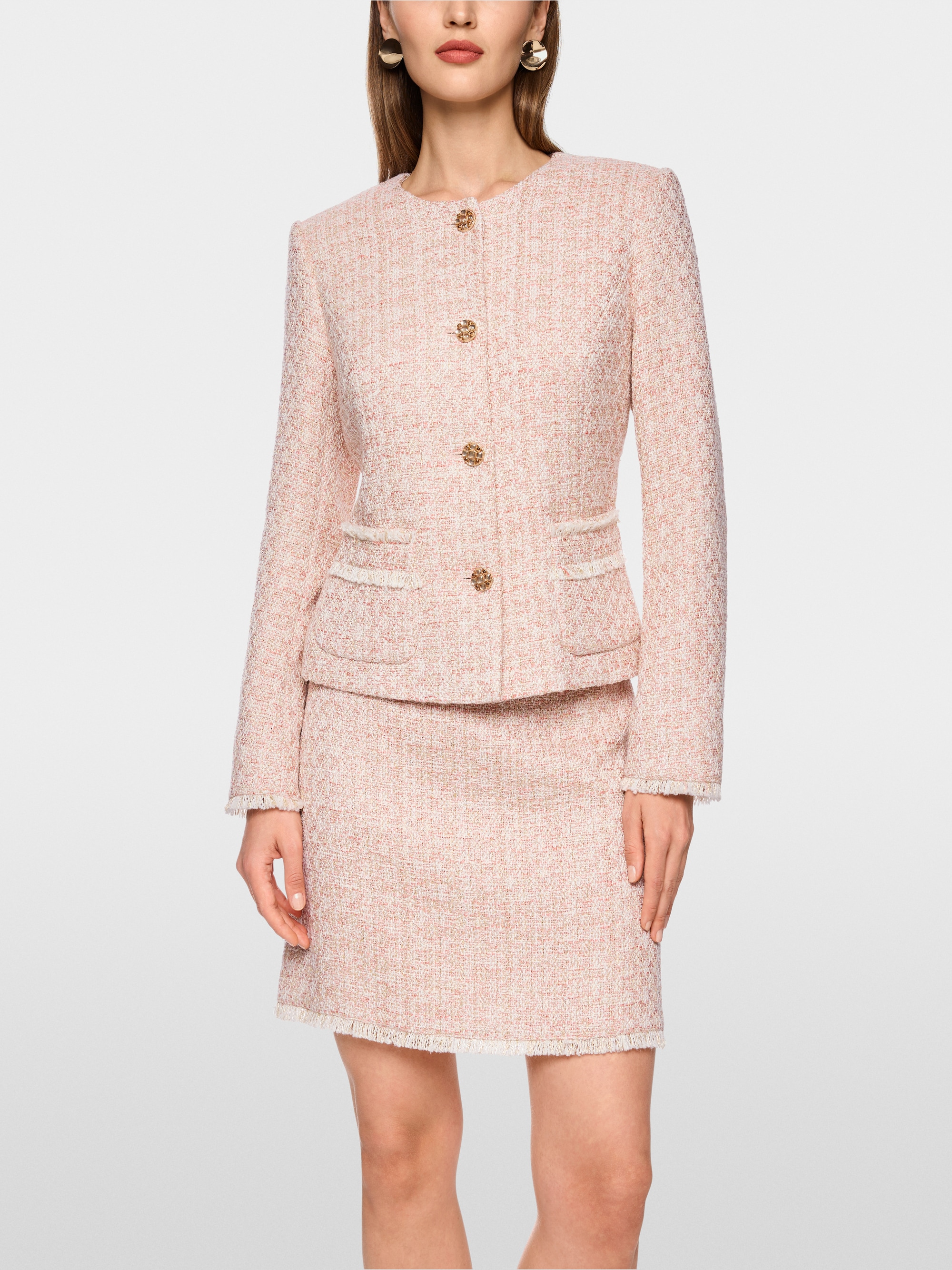 Schimmernde Bouclé Jacke