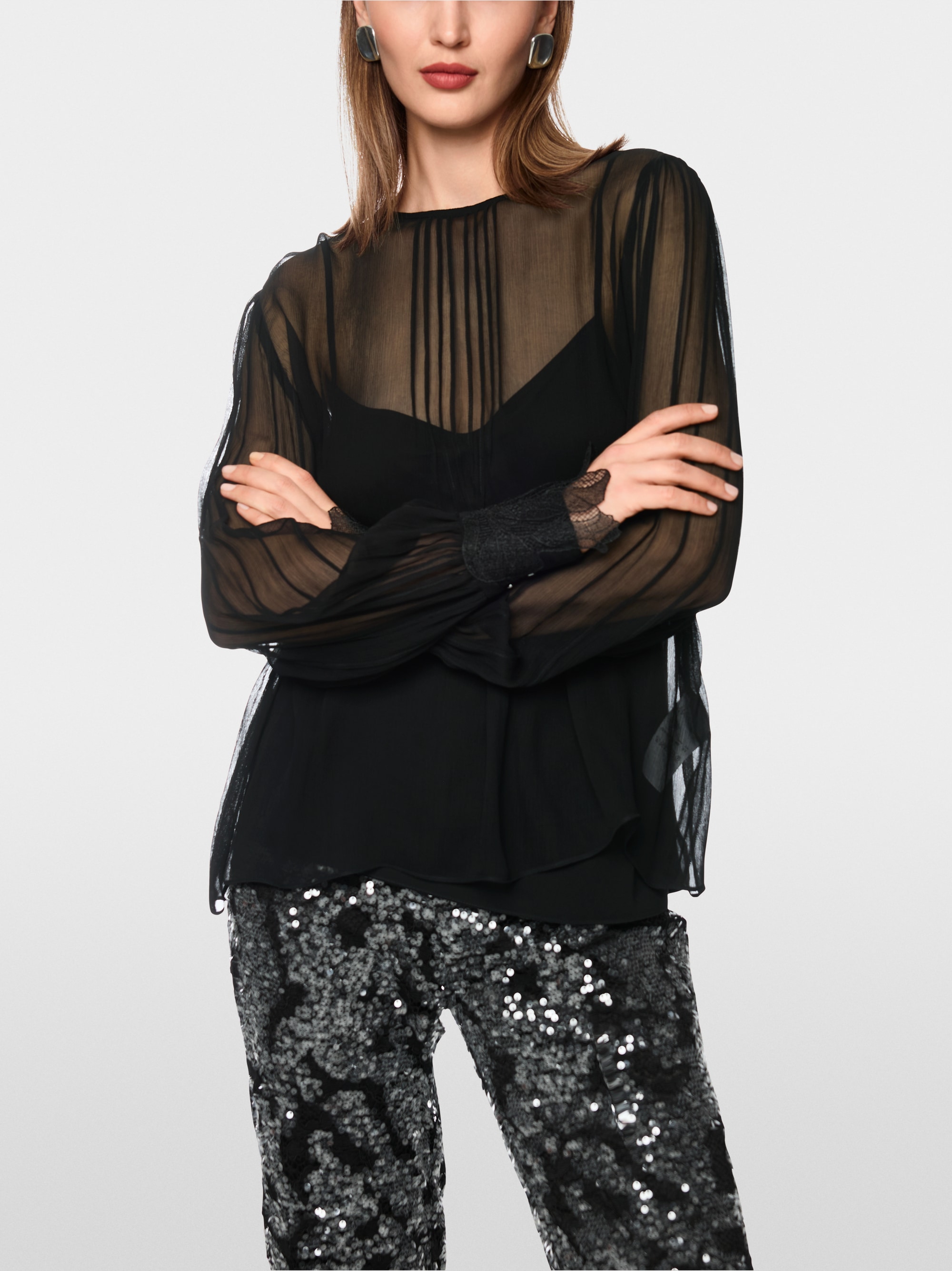 Blouse van zachte viscosecrêpe