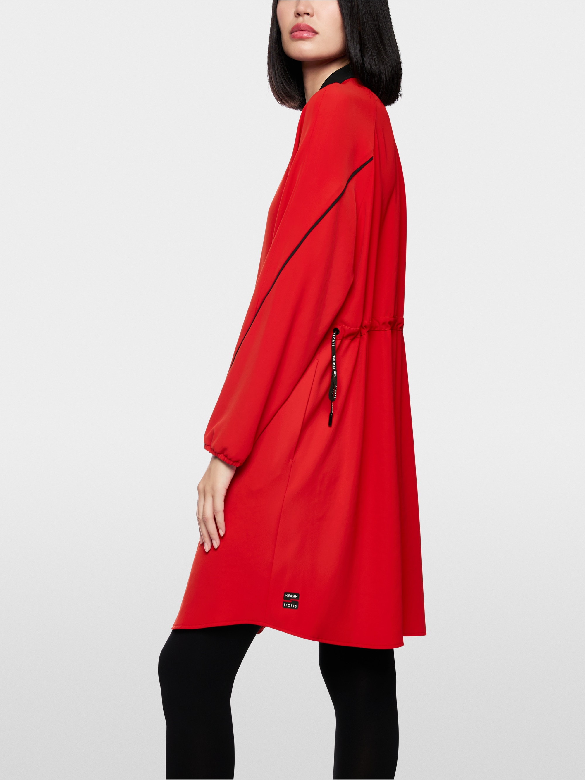 Kleid mit Zipper und Raffdetail