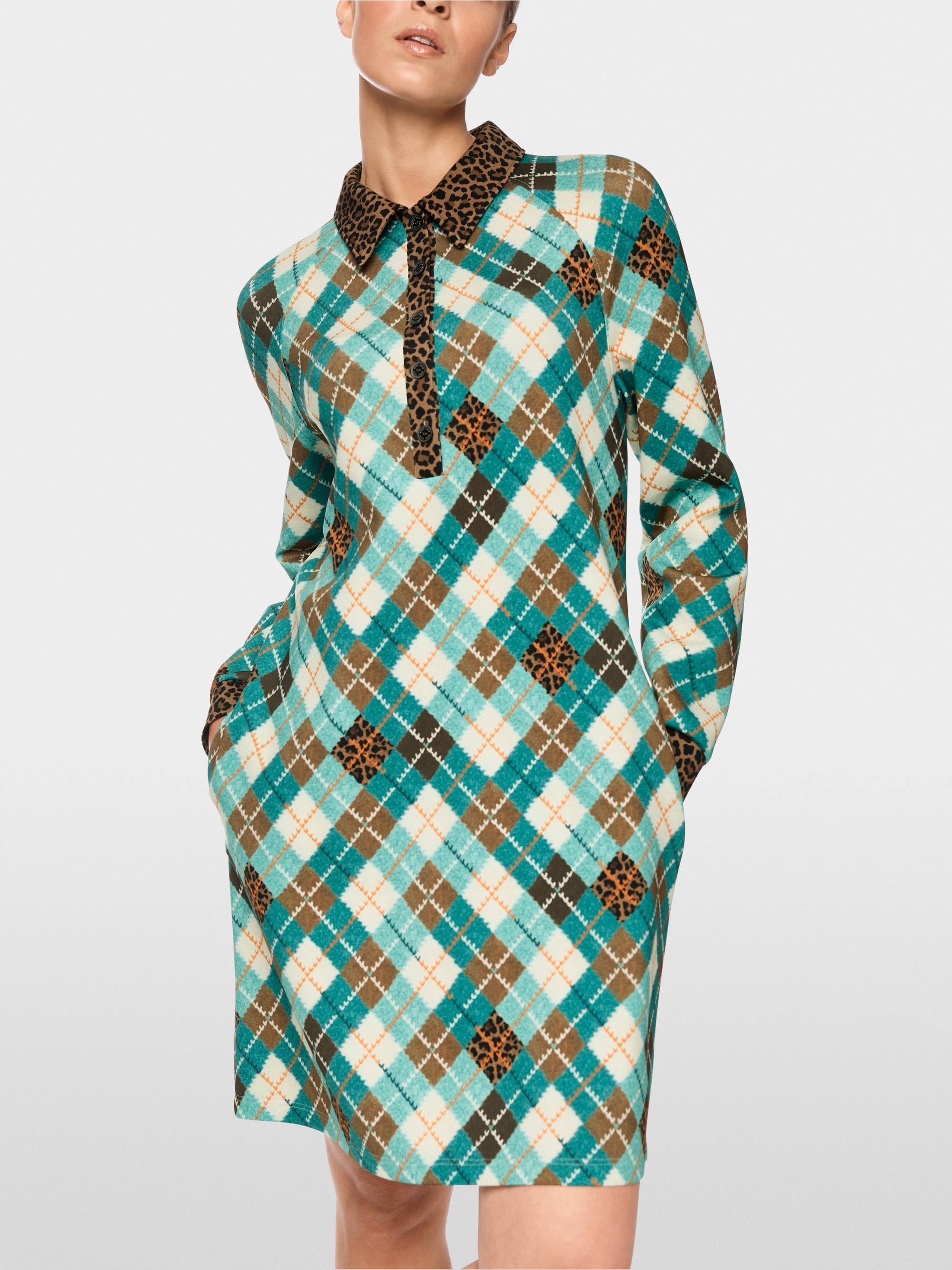 Robe à motif argyle en jersey scuba