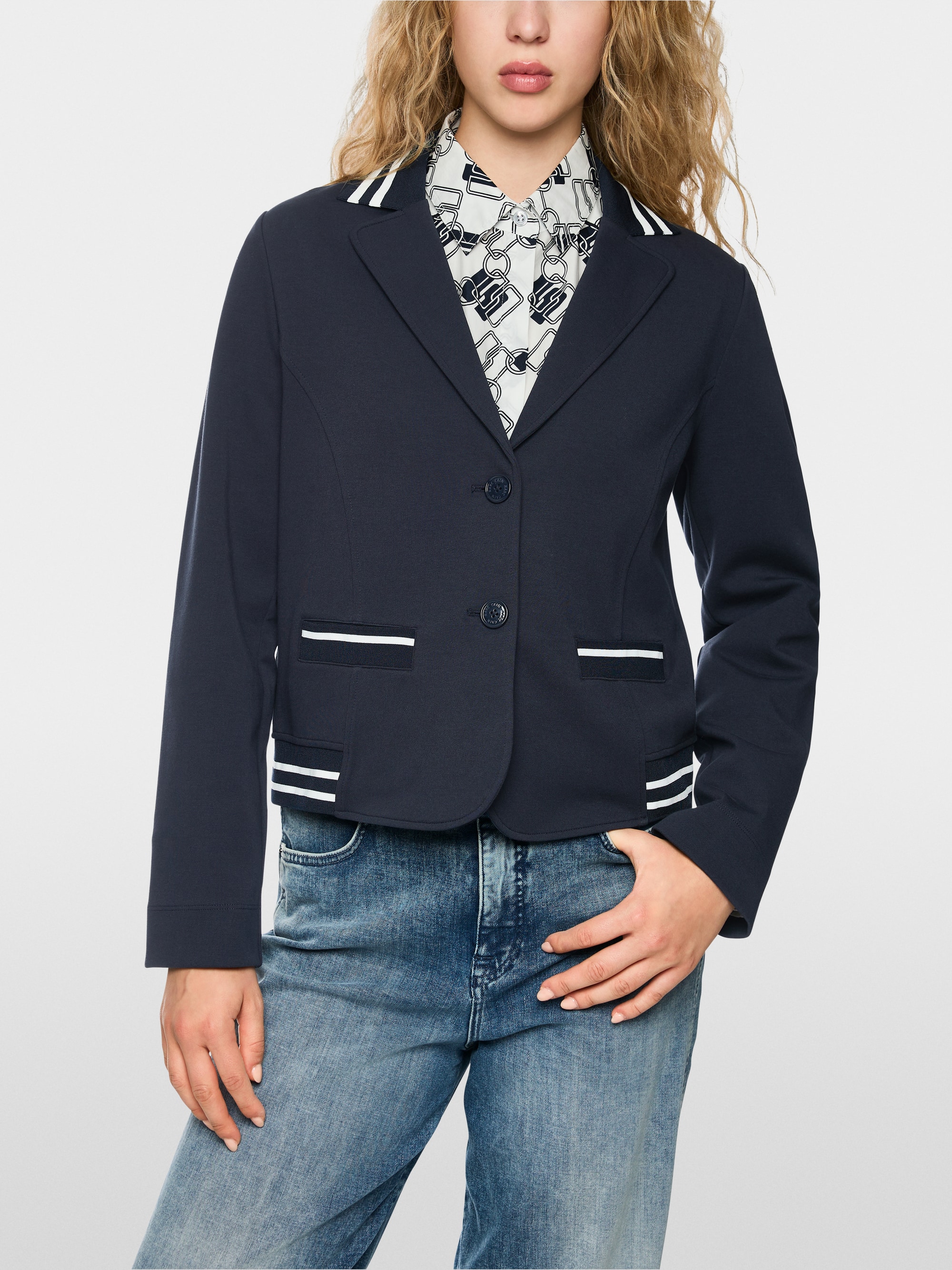 Fitted jersey blazer