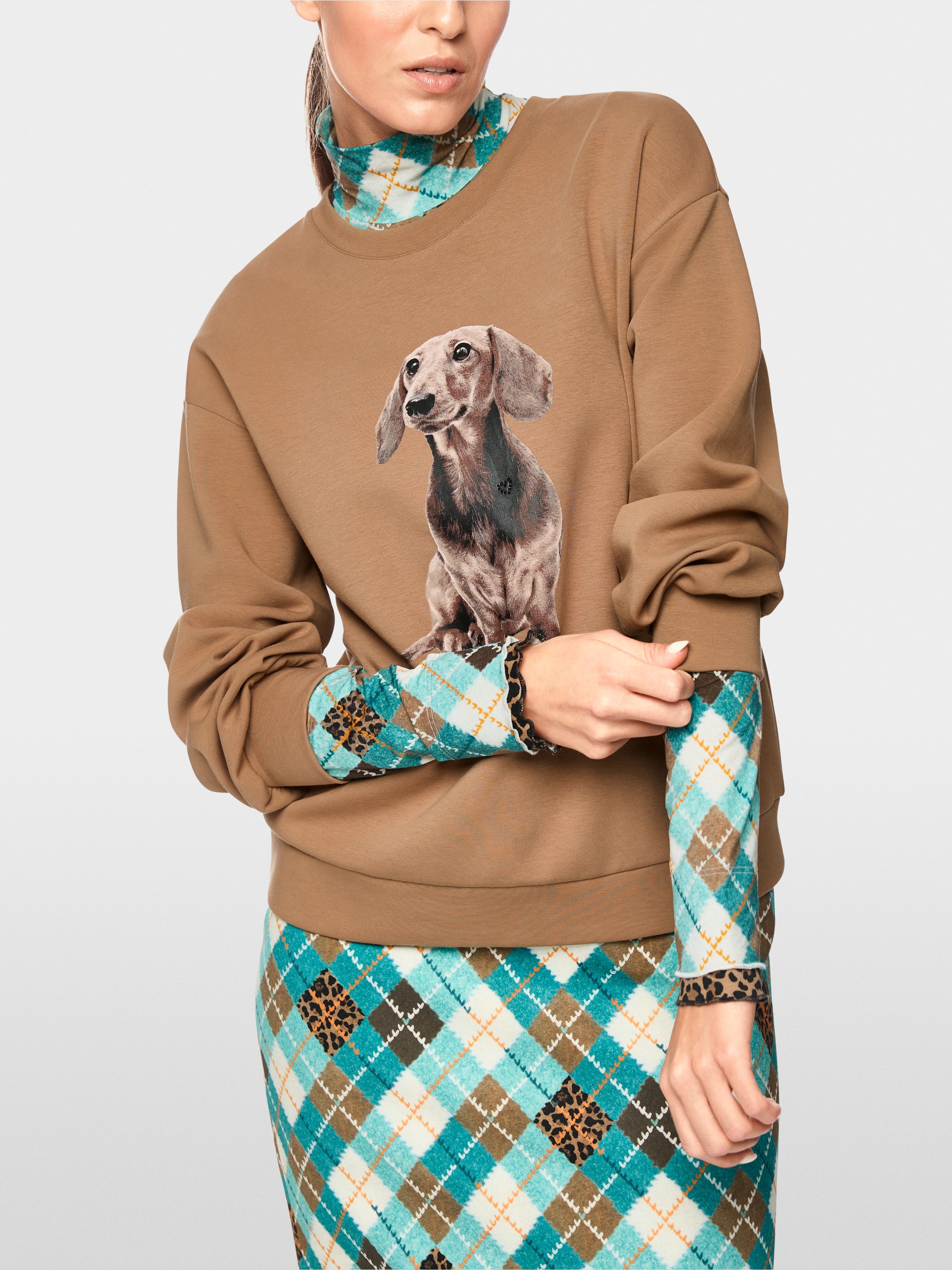 Sweatshirt met teckelprint