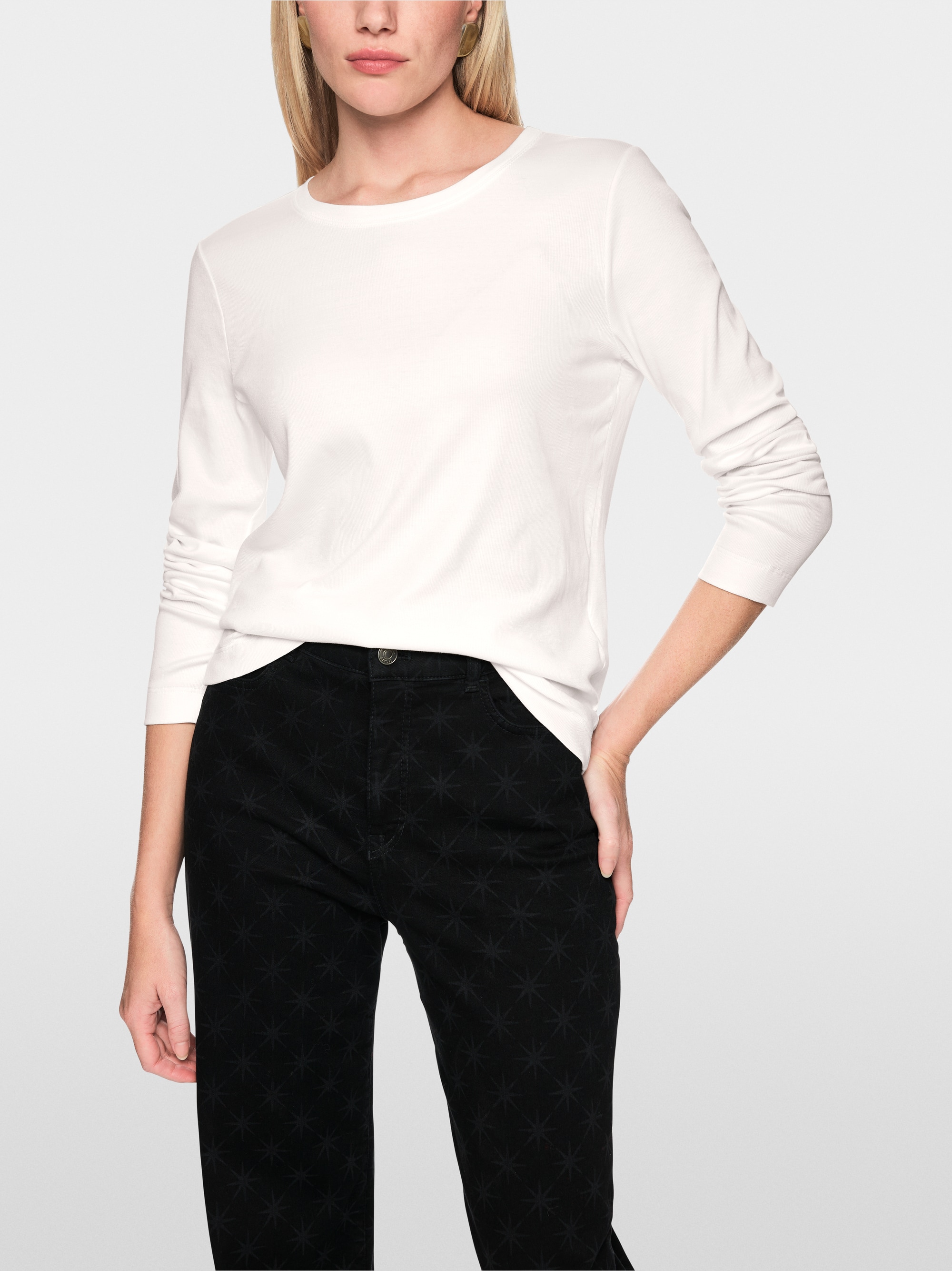 Klassisches Langarmshirt unifarben