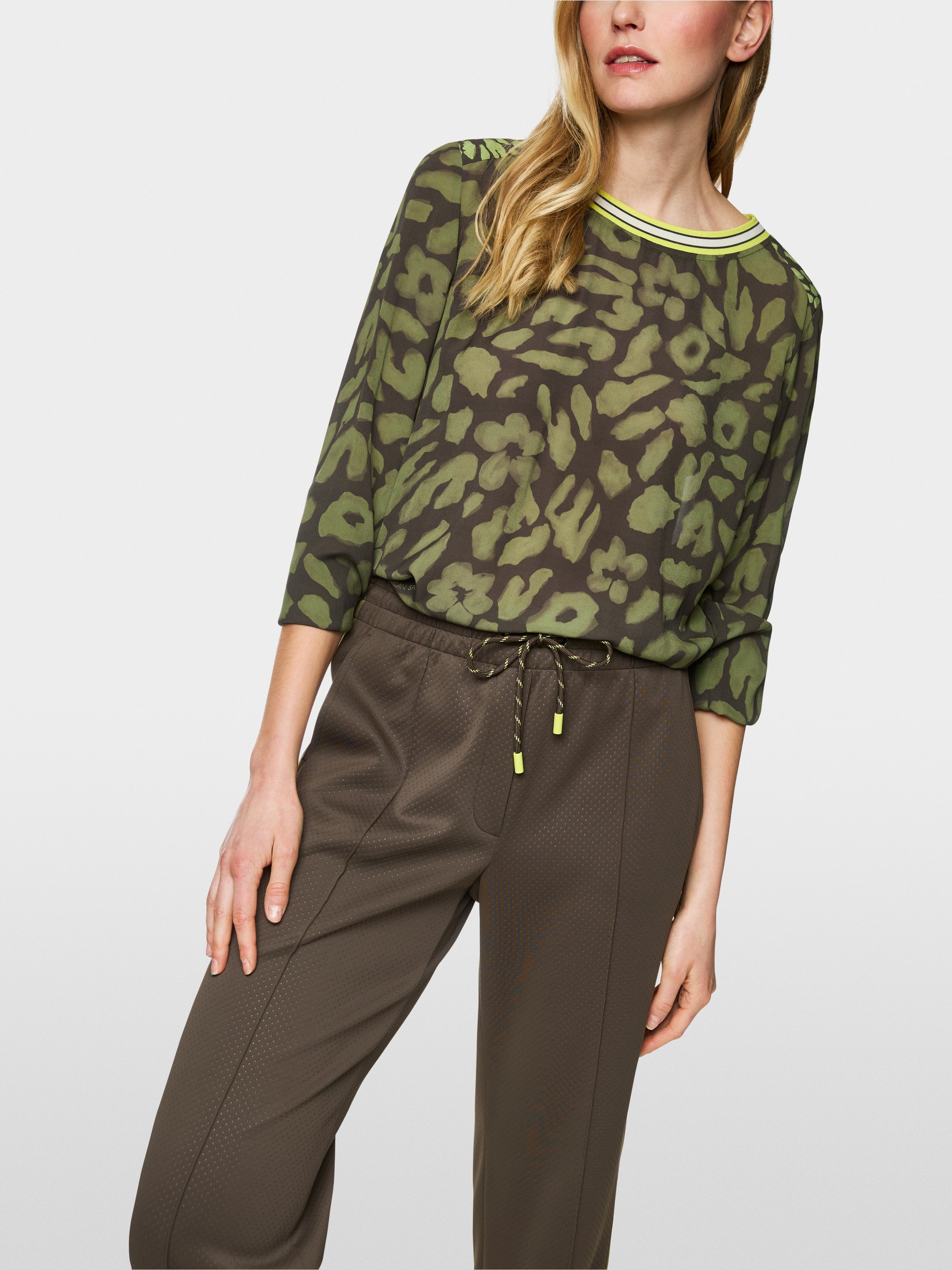 Slip-on blouse met luipaardprint
