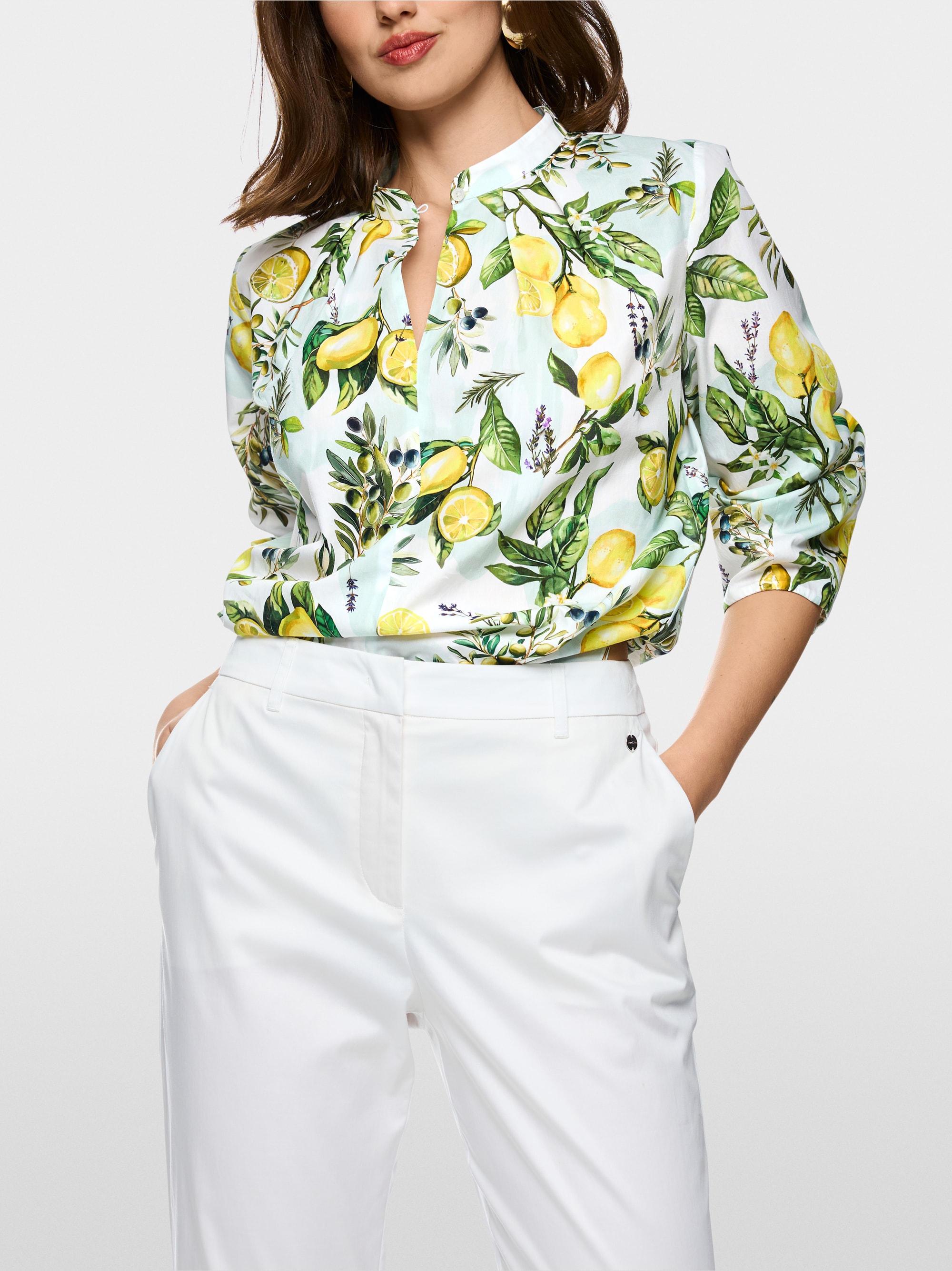 Cotton blouse with lemon print