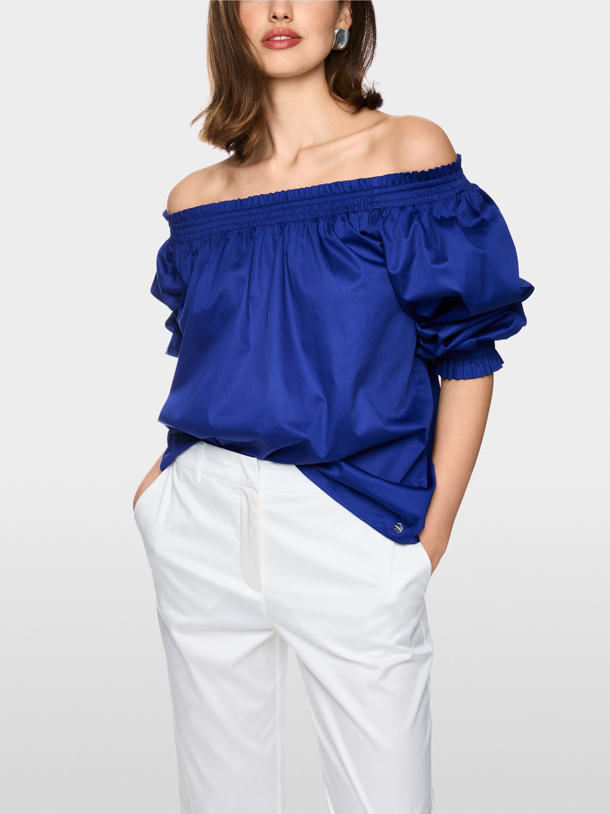 Carmen blouse in stretch cotton