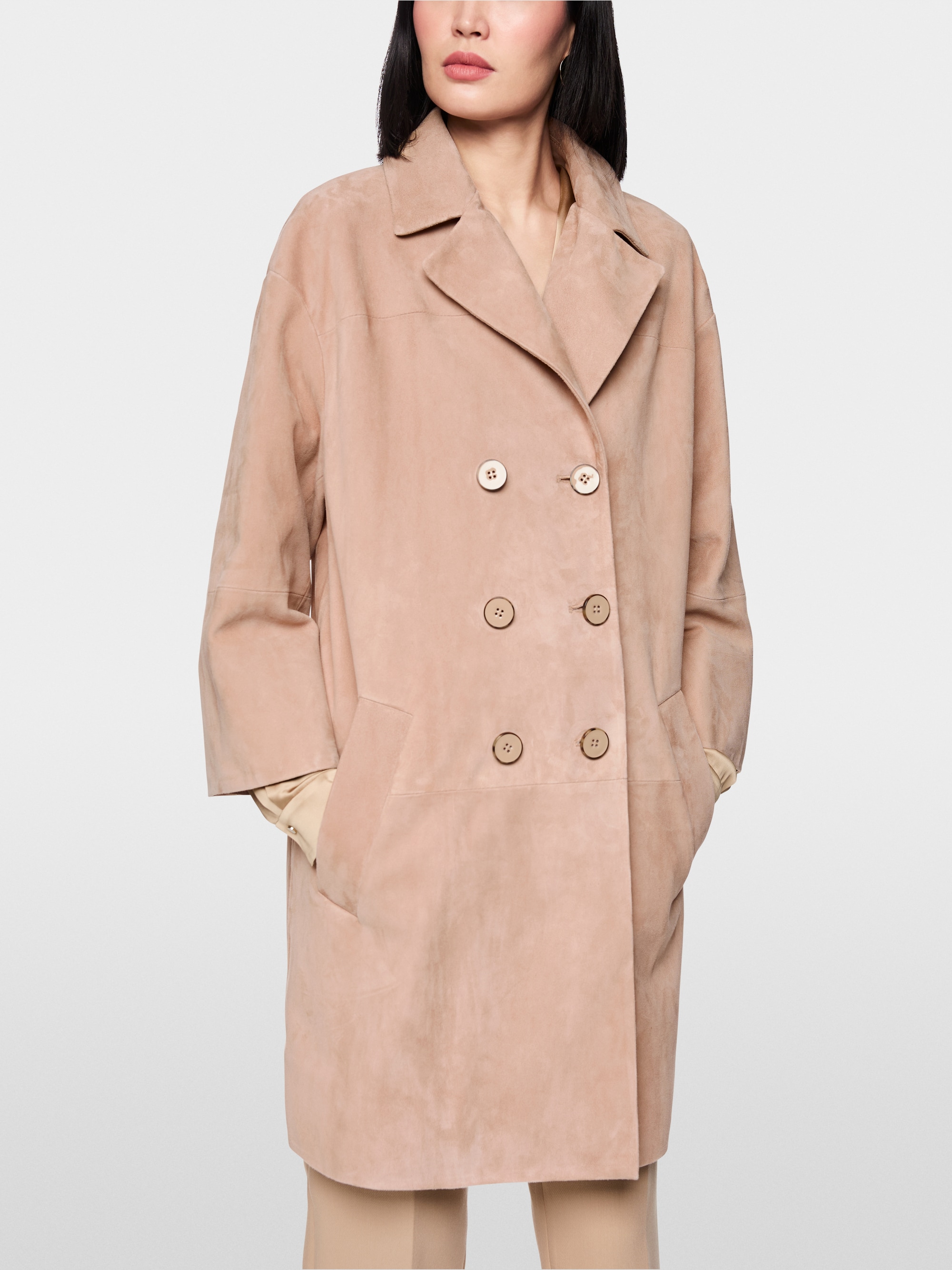 ‘Rethink Together’ suede coat