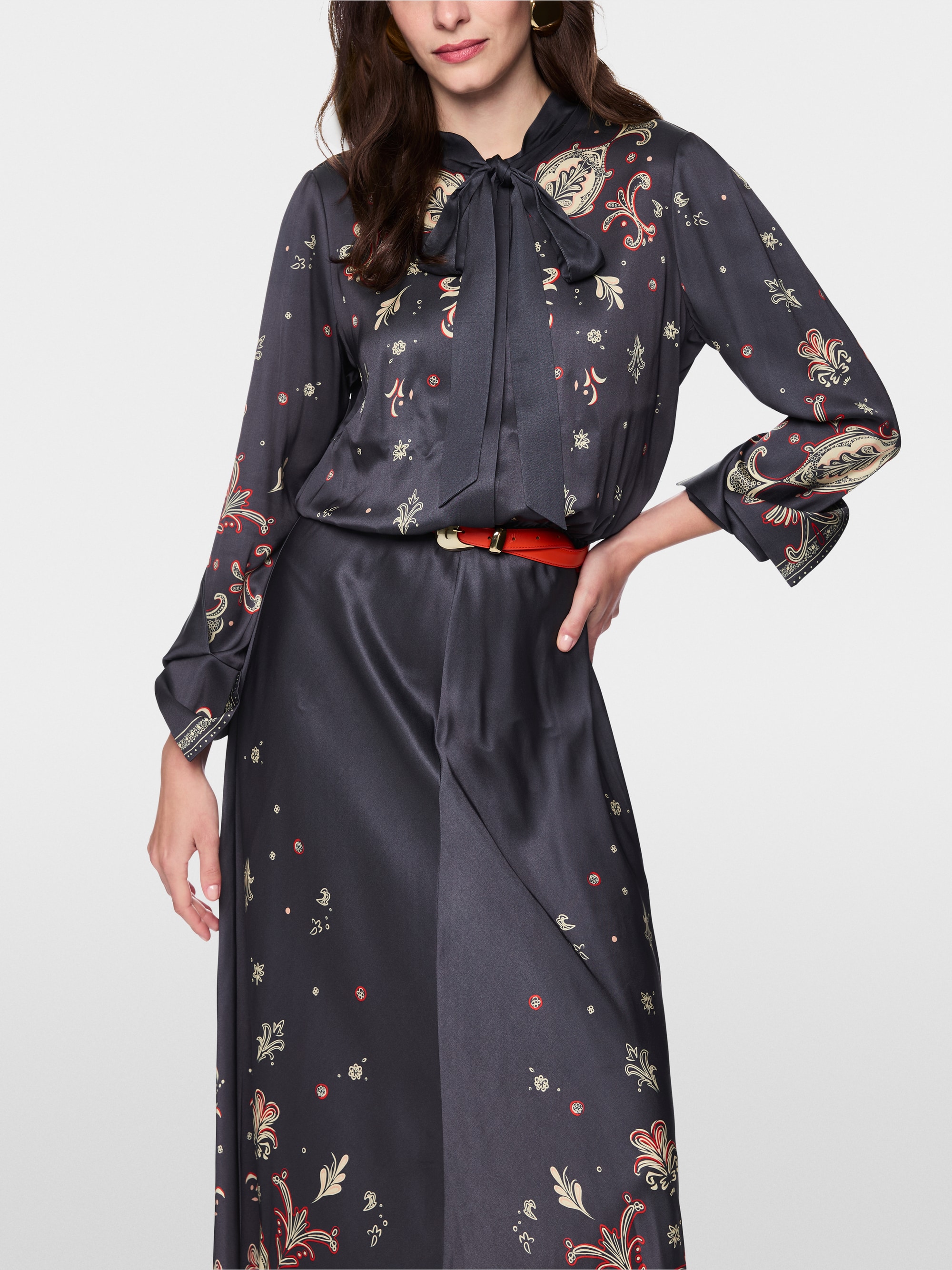 Robe longue en viscose à imprimé cachemire