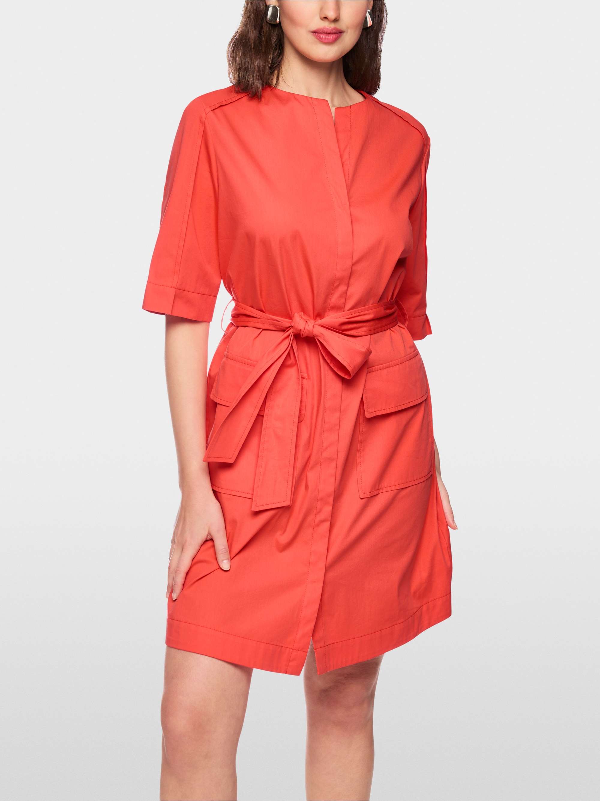 Cotton blend mini dress