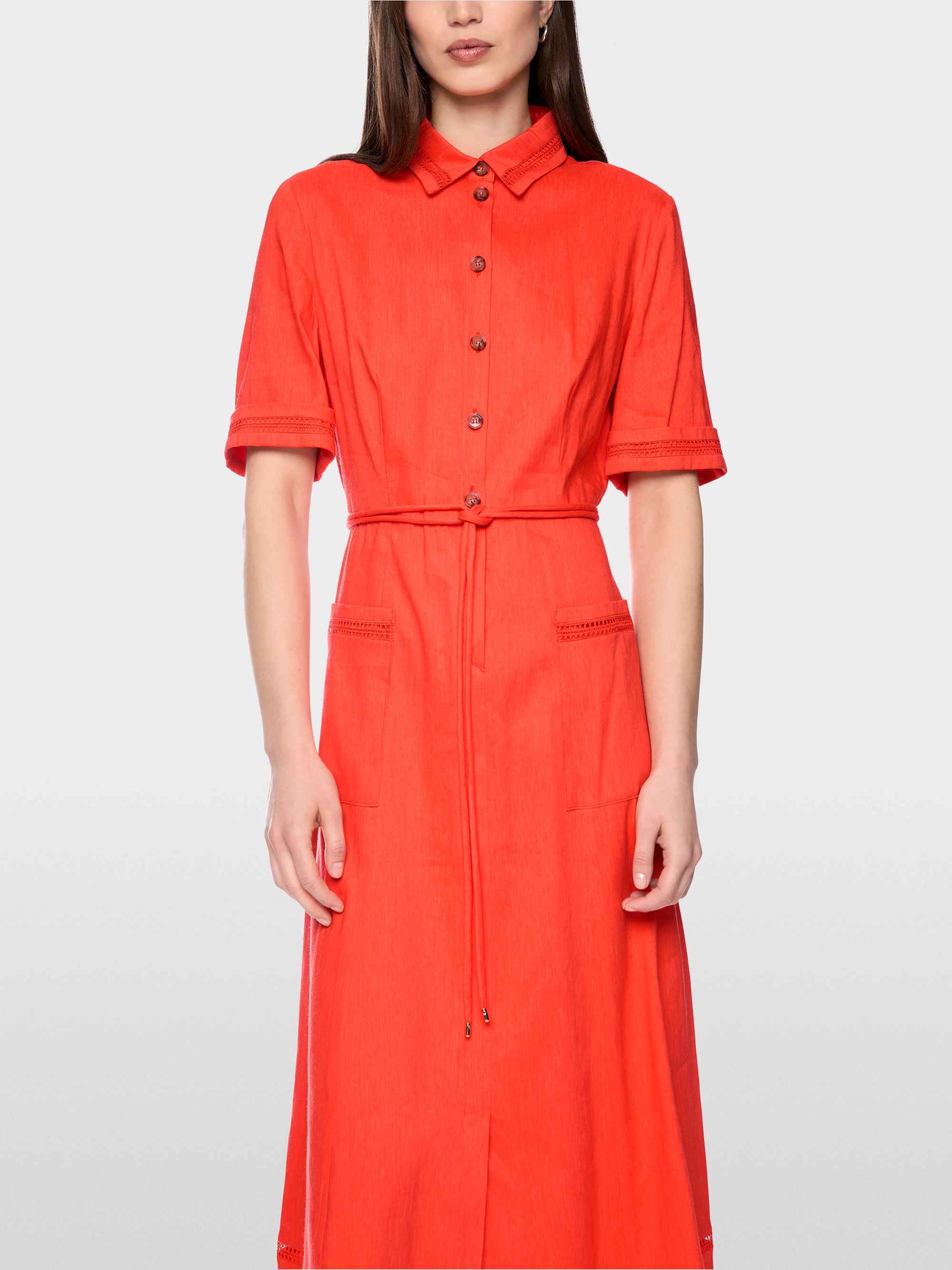 Linen blend mini dress