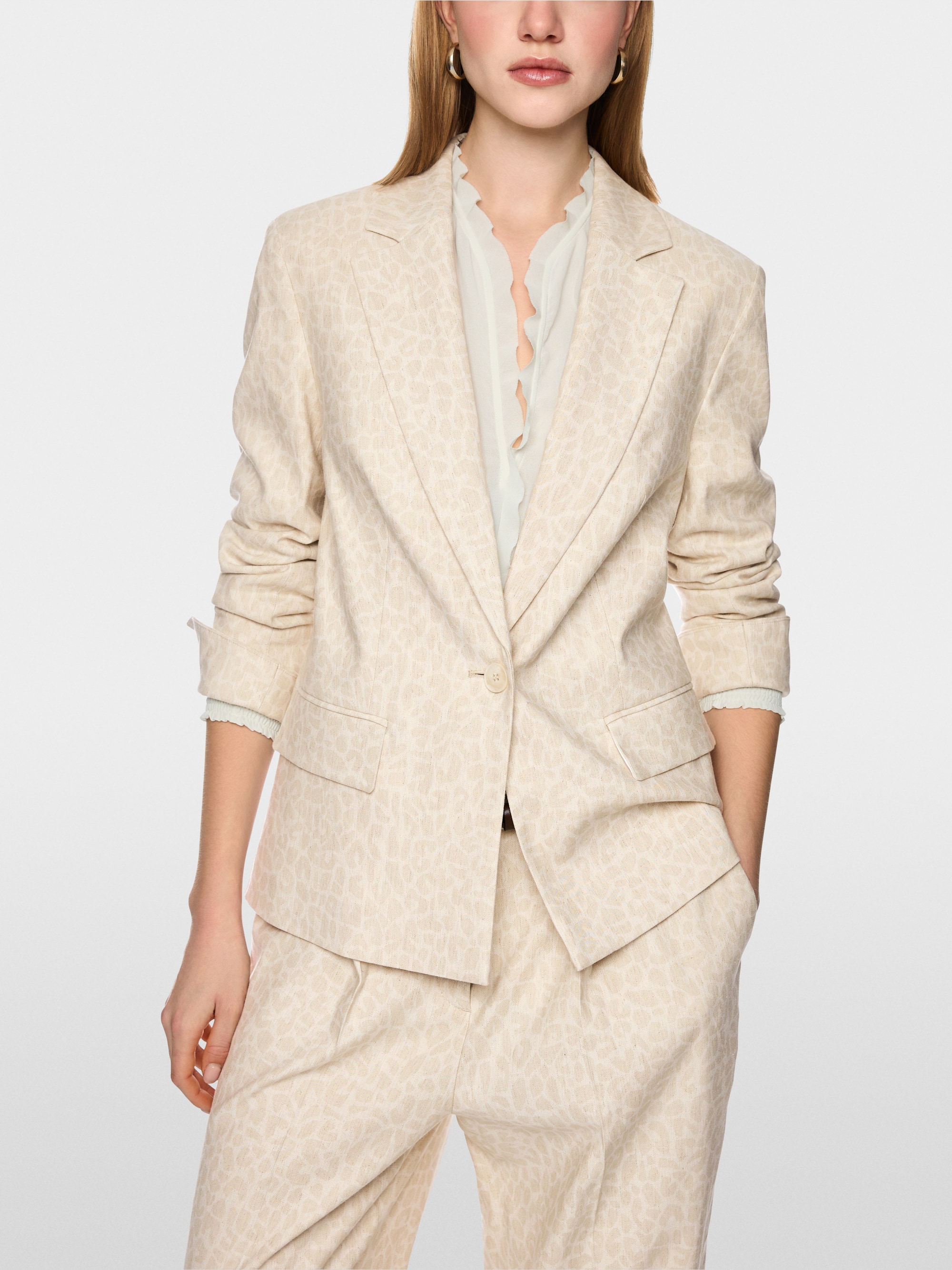 Blazer with subtle leopard print
