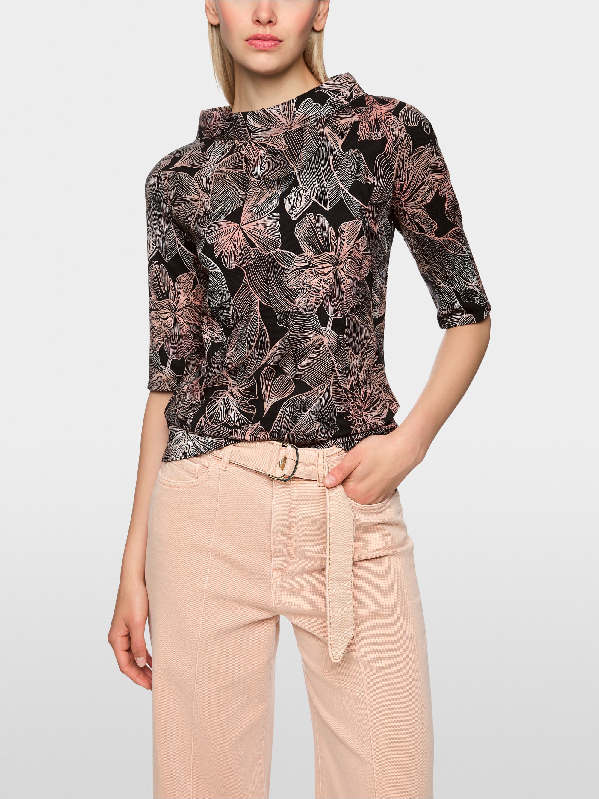 T-shirt à demi-manches à imprimé floral