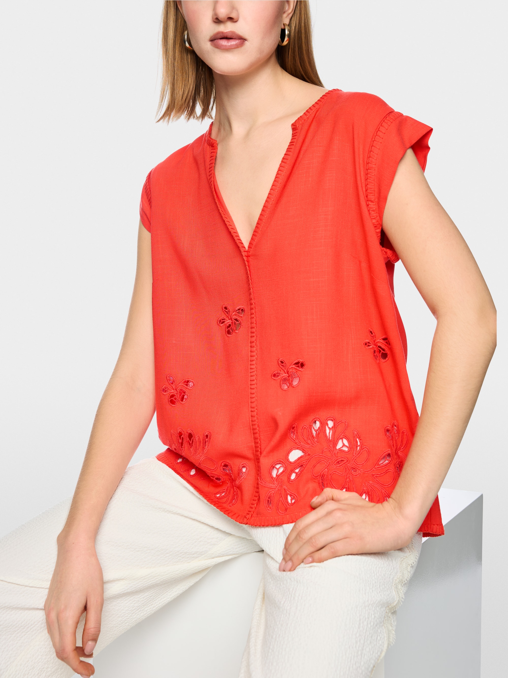 Top with broderie anglaise