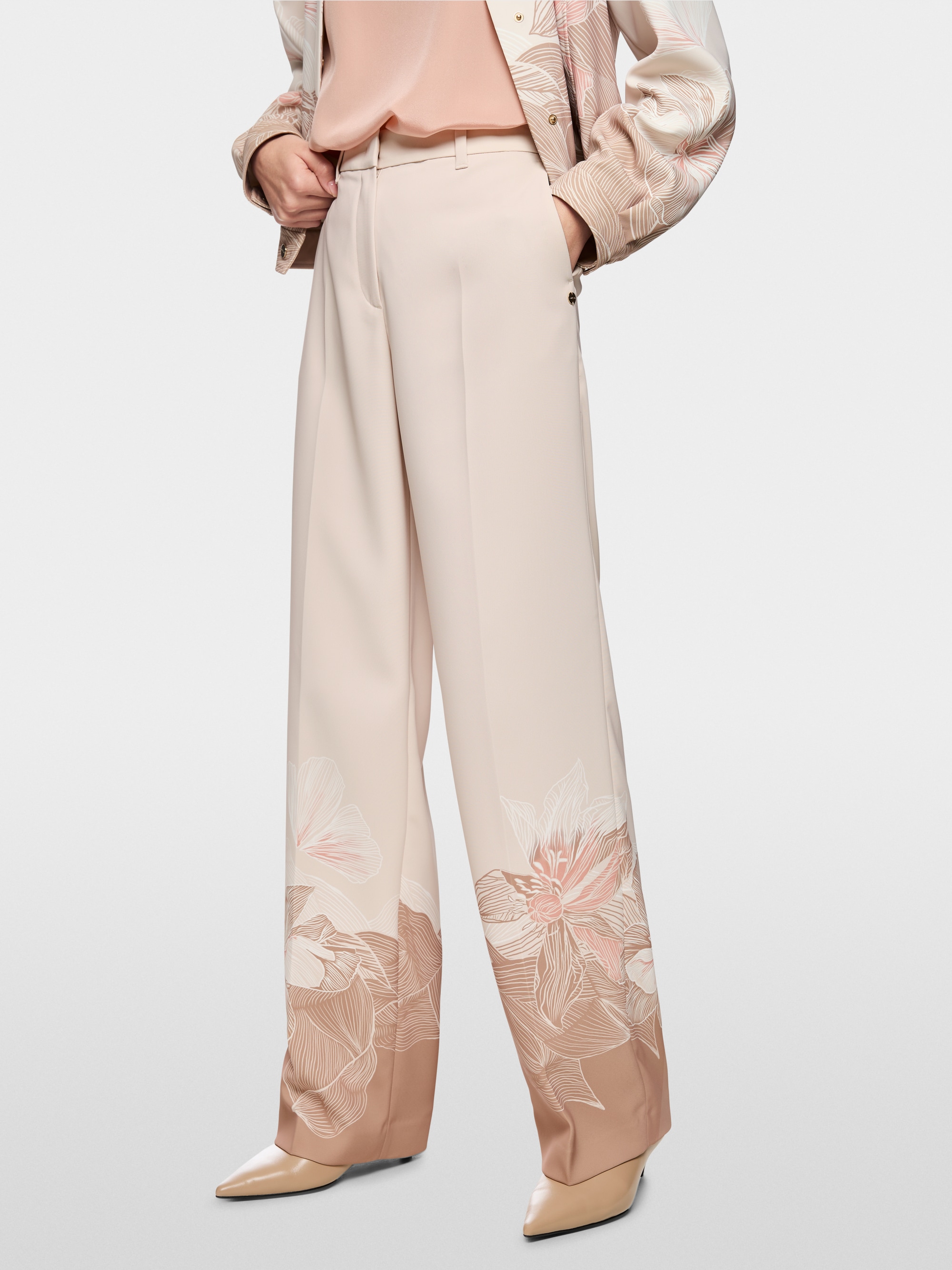 WUKARI wide high waist fabric trousers