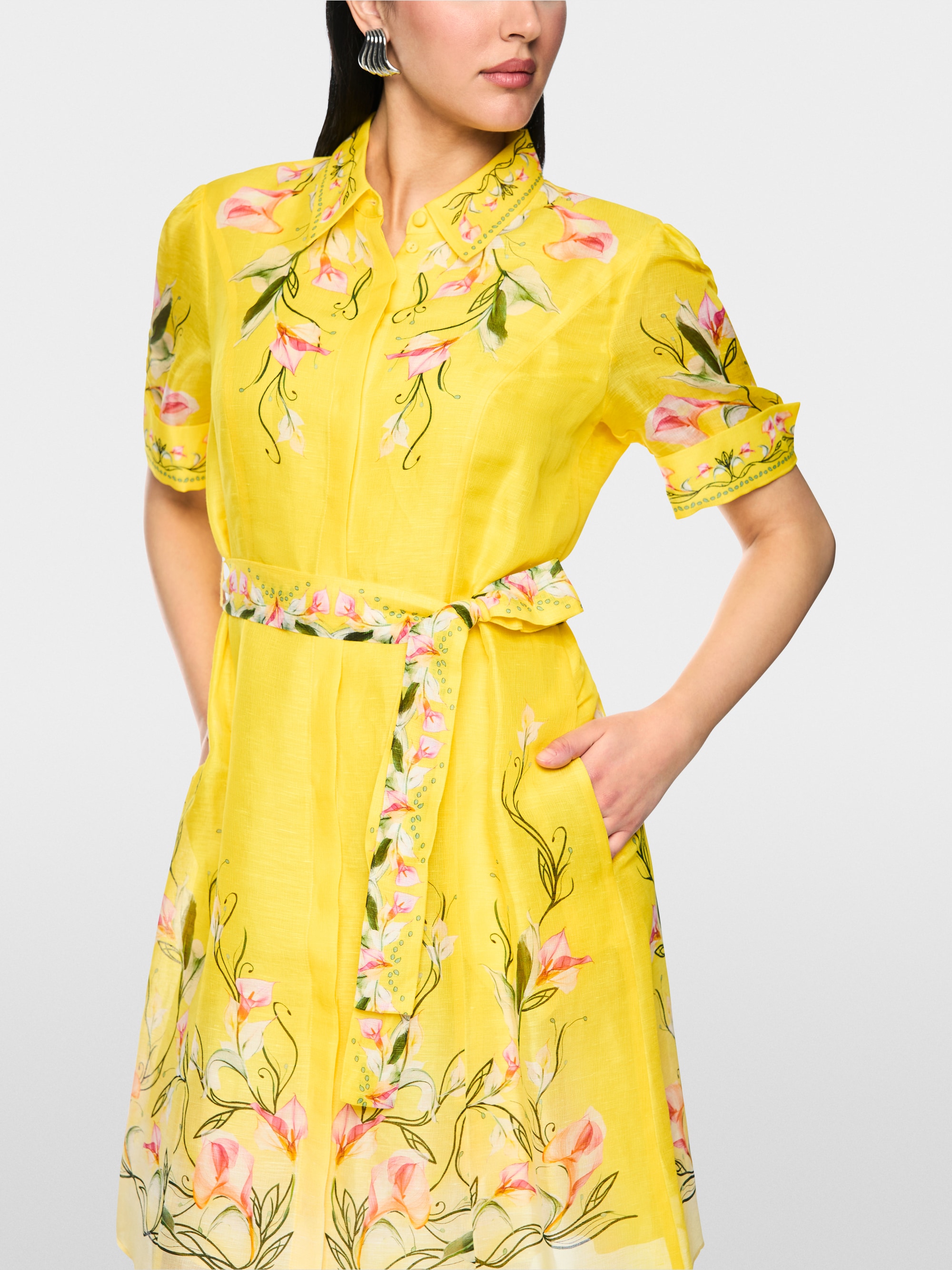 Linen-silk blend mini dress