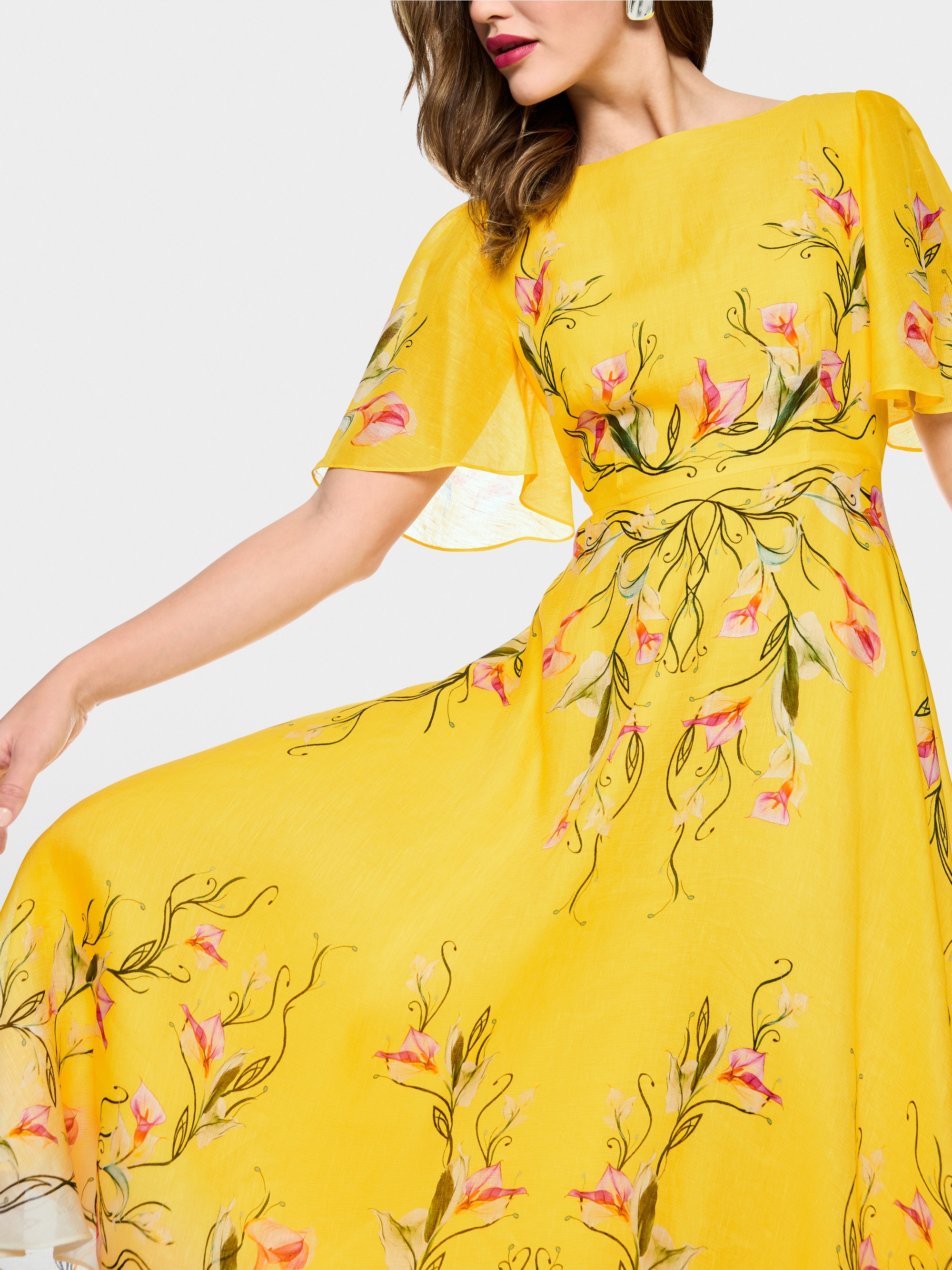 Linen-silk blend maxi dress