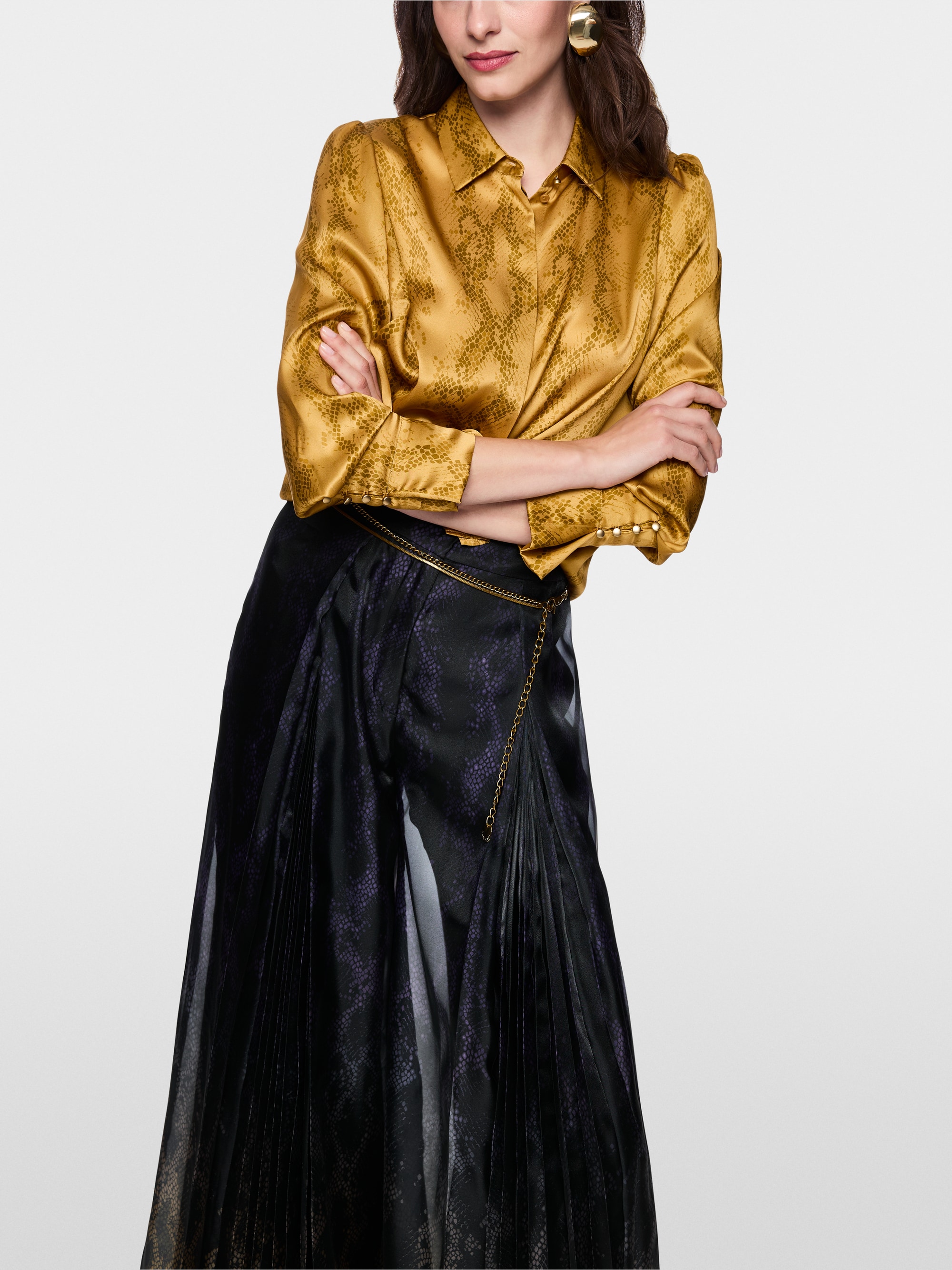 Zijden blouse met slangenprint