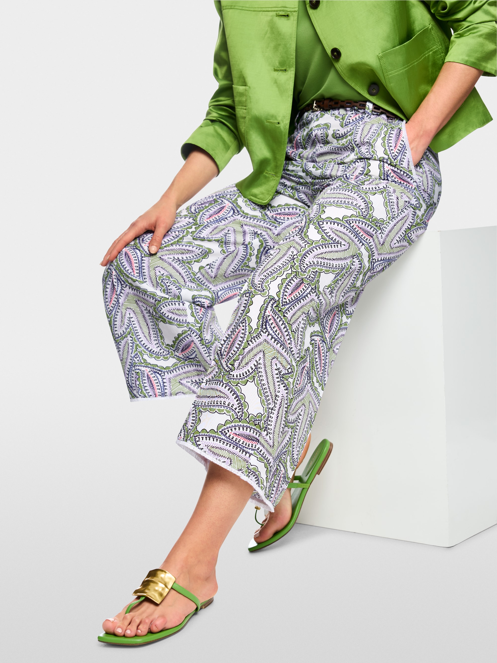 WAUKEE paisley pattern trousers