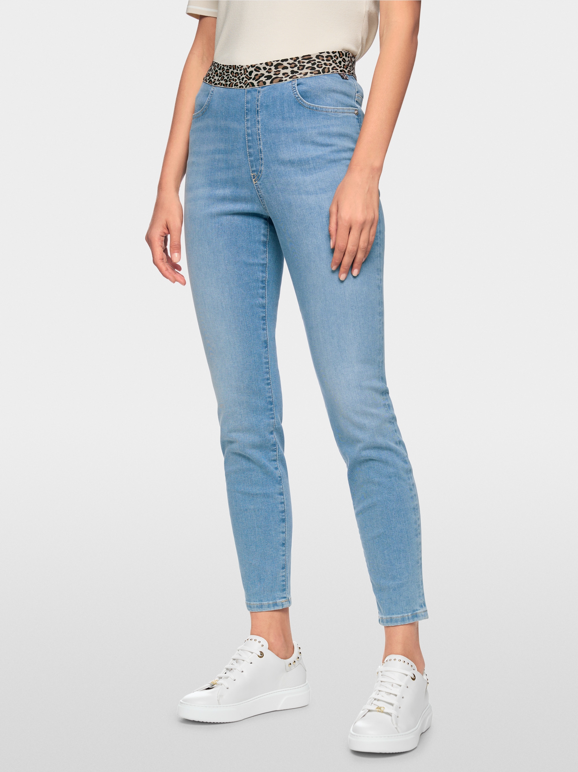 SOFIA pants with leopard print waistband