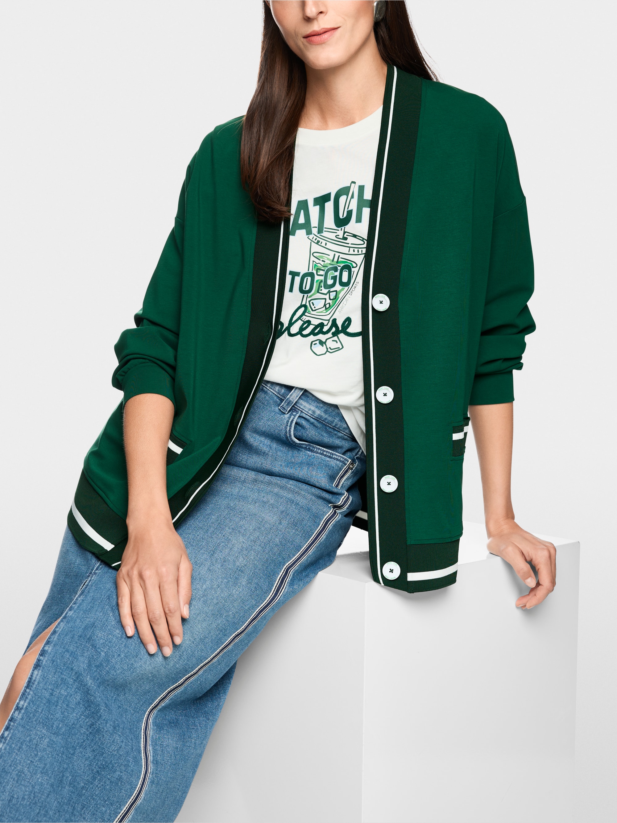 Loose jacket with striped details