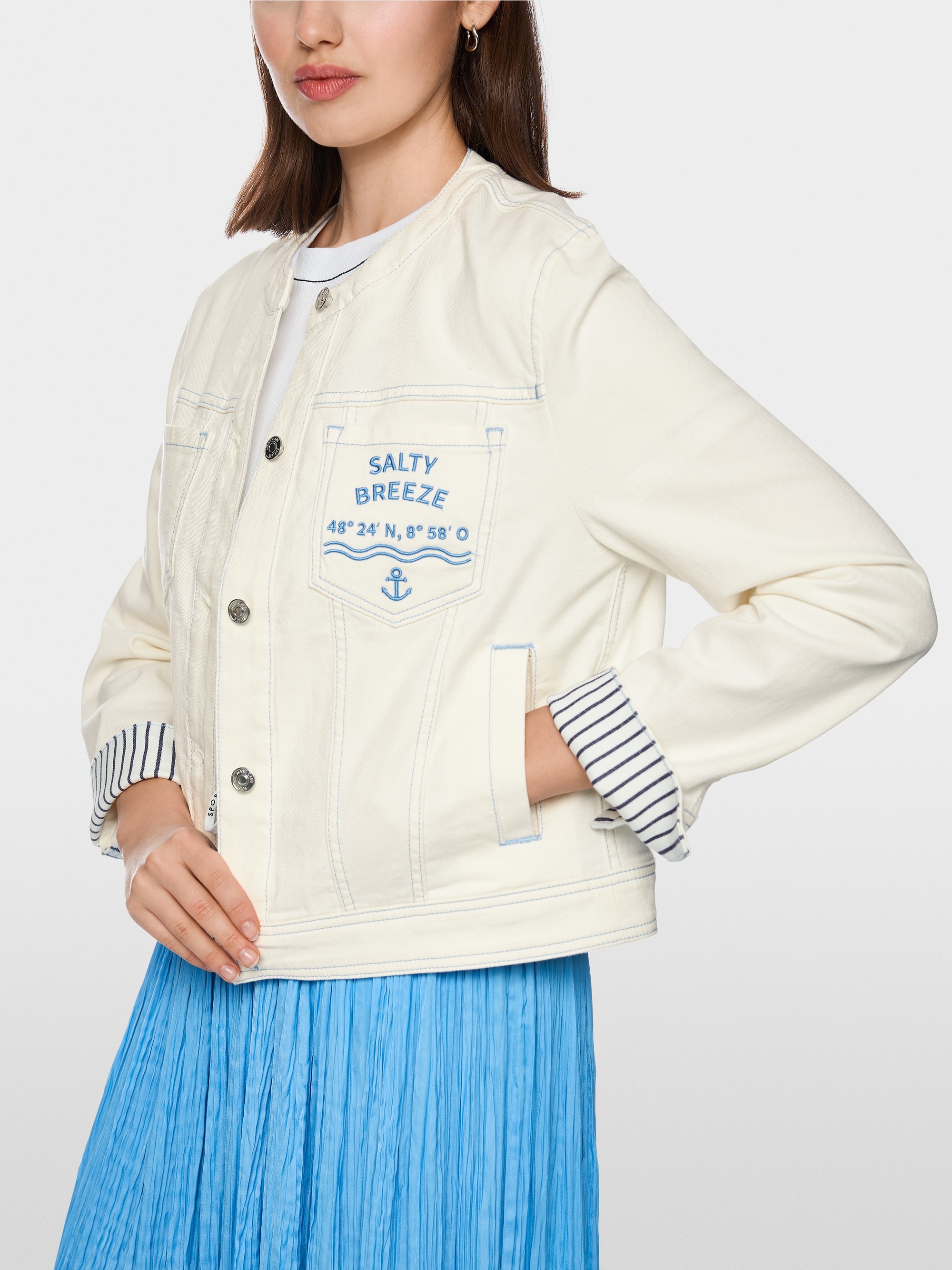 Veste en jean style marin