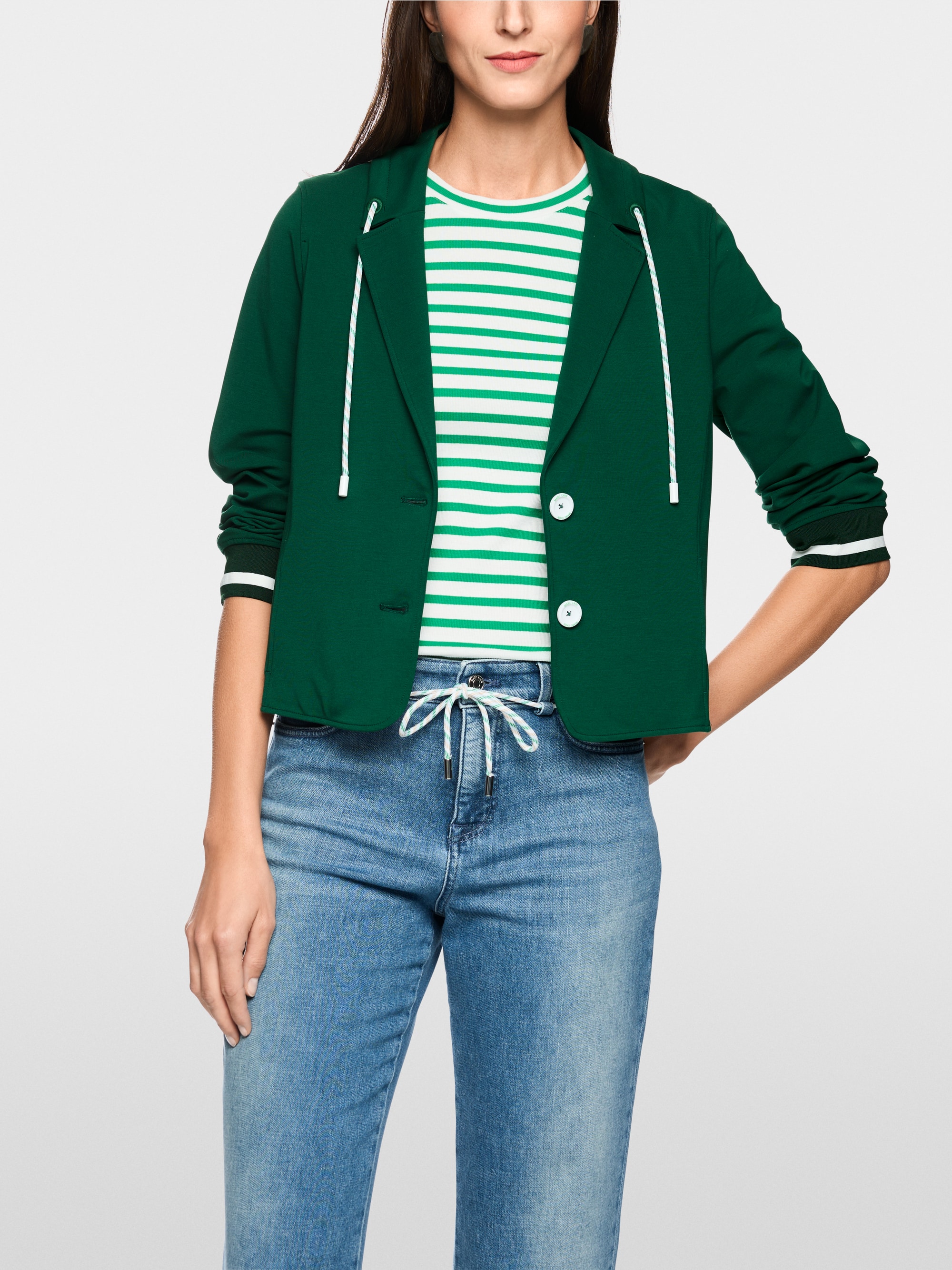 Sporty blazer with striped details