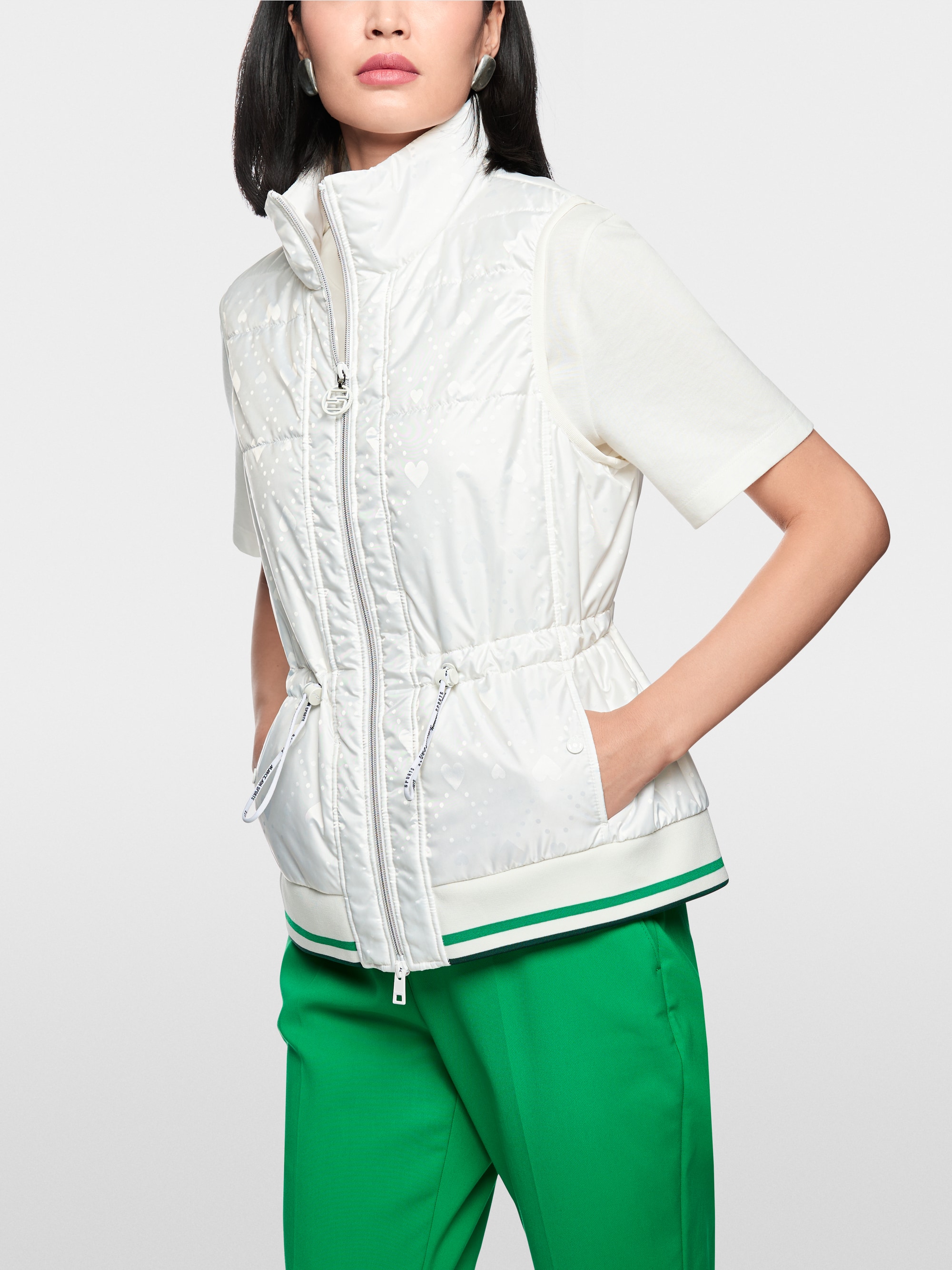 Padded gilet with heart print