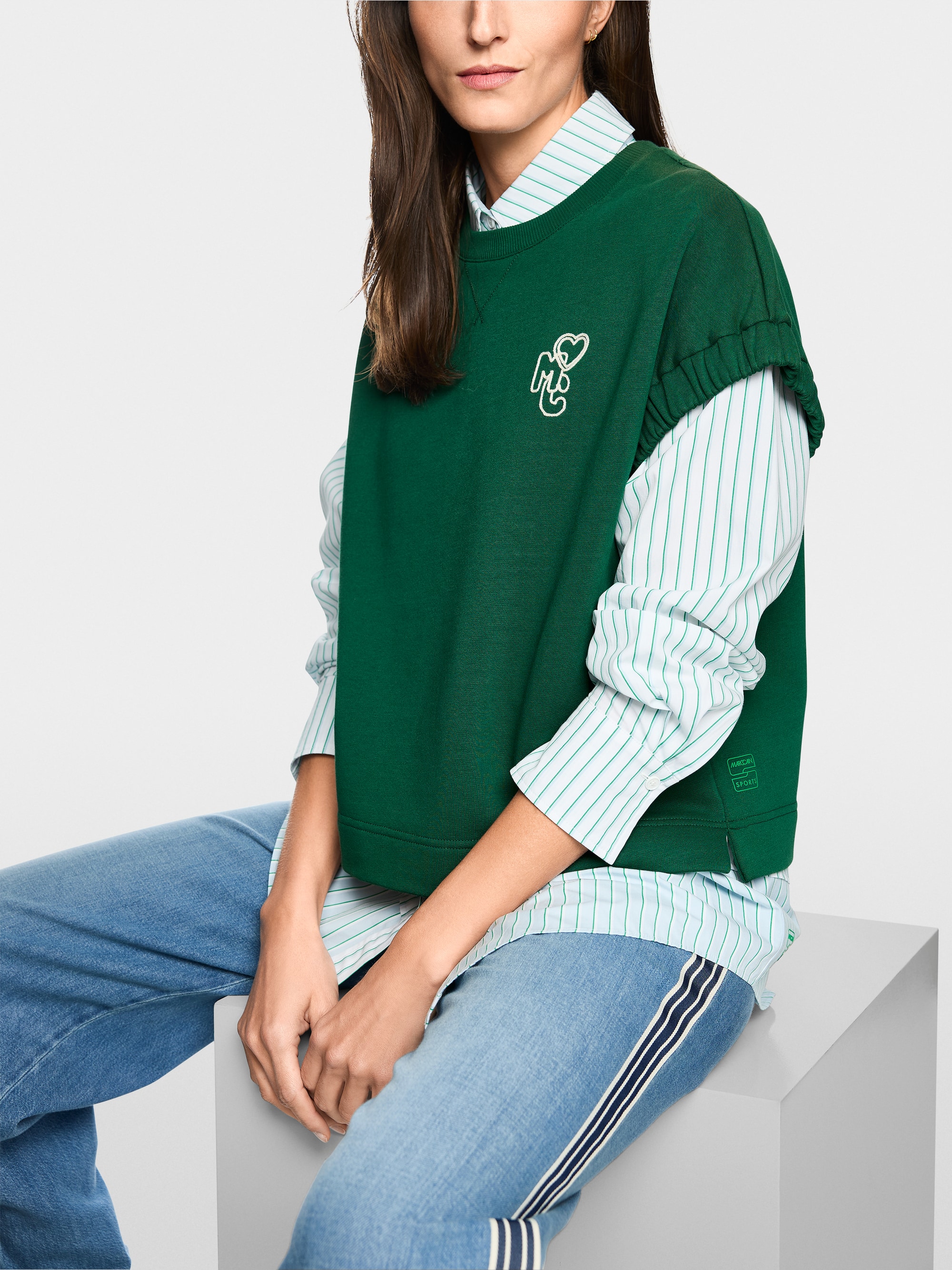 Wide-fitting stretch cotton shirt