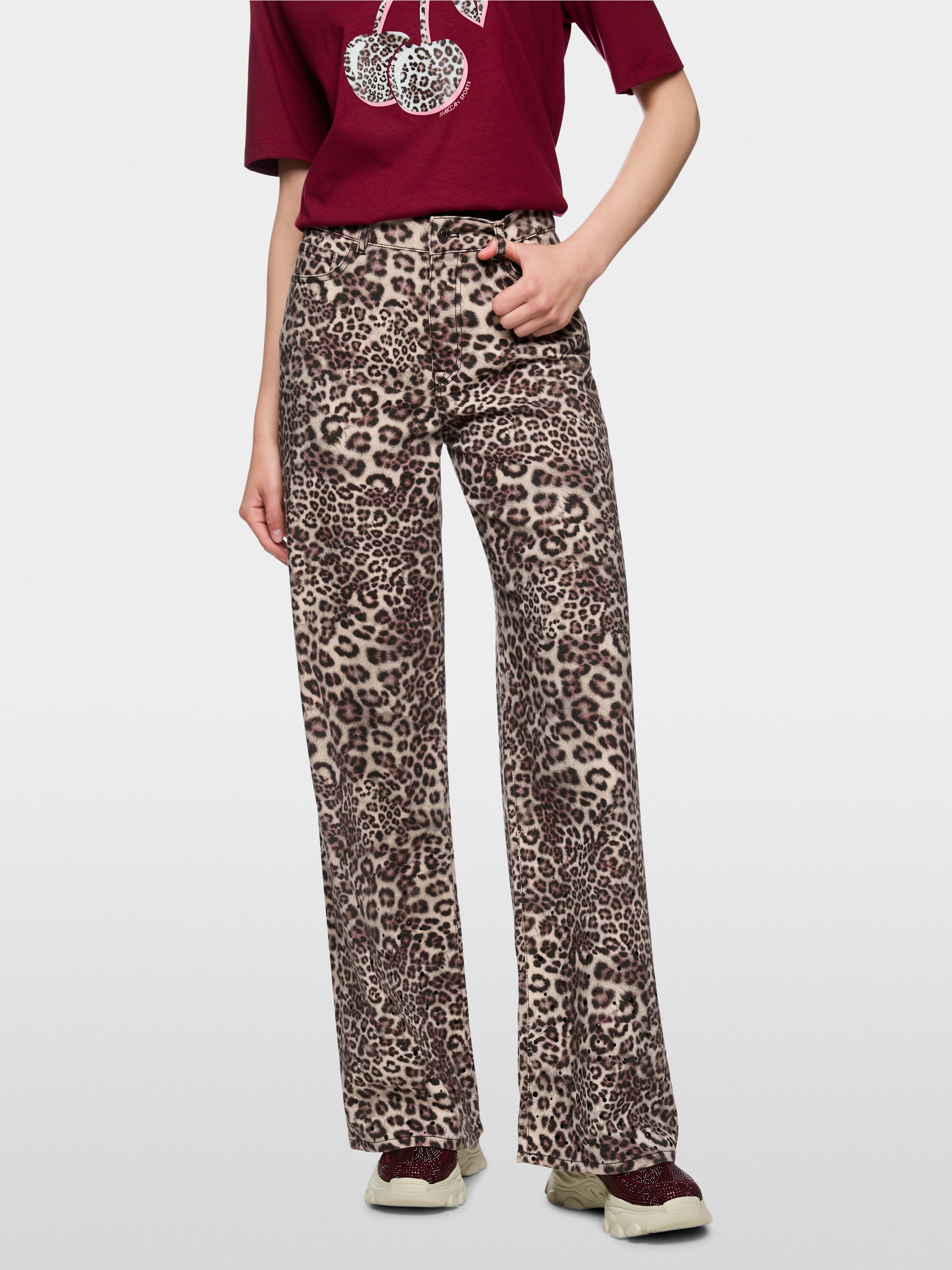 WARRI jeans with leopard print