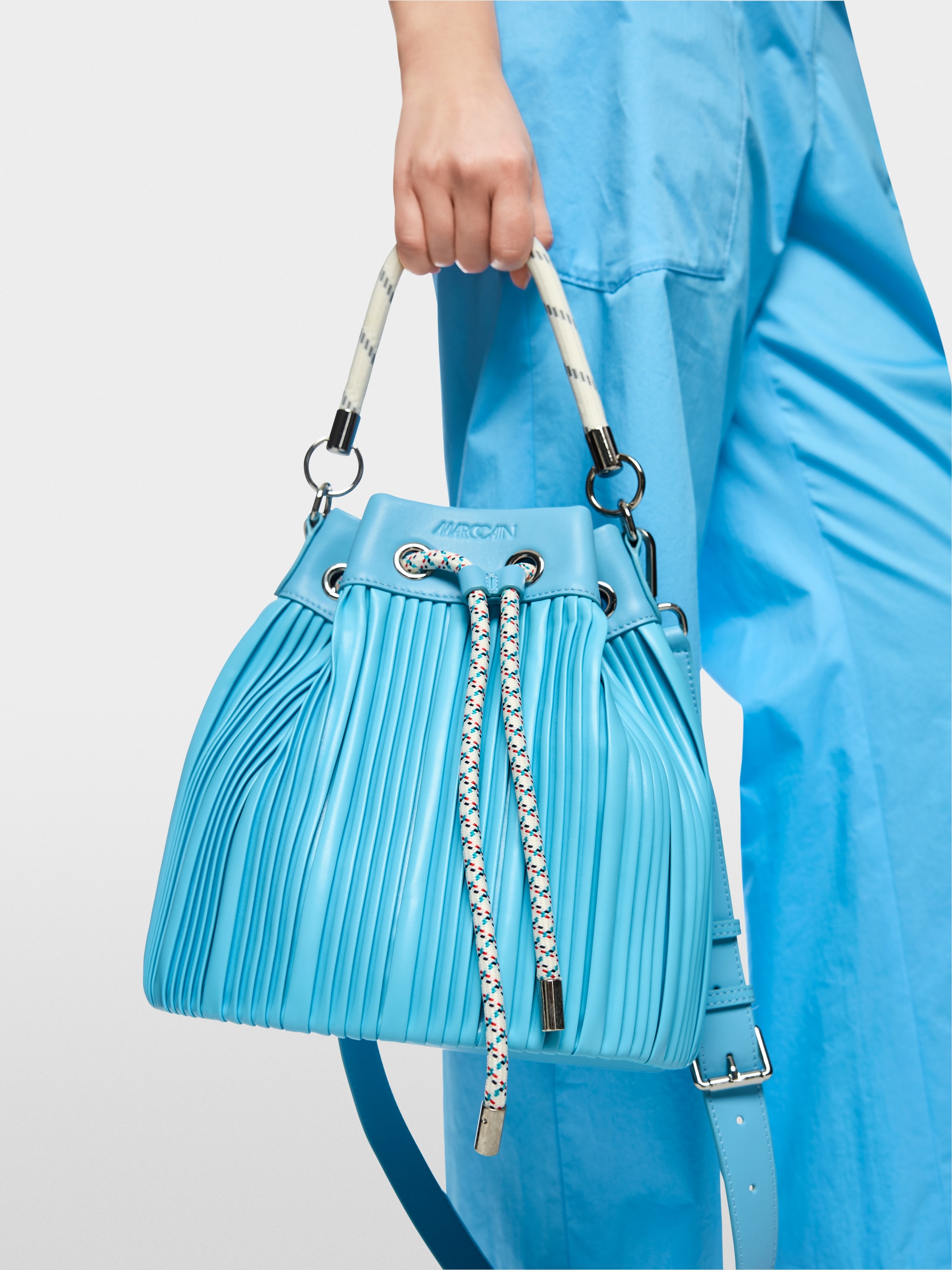 Faux leather bucket bag