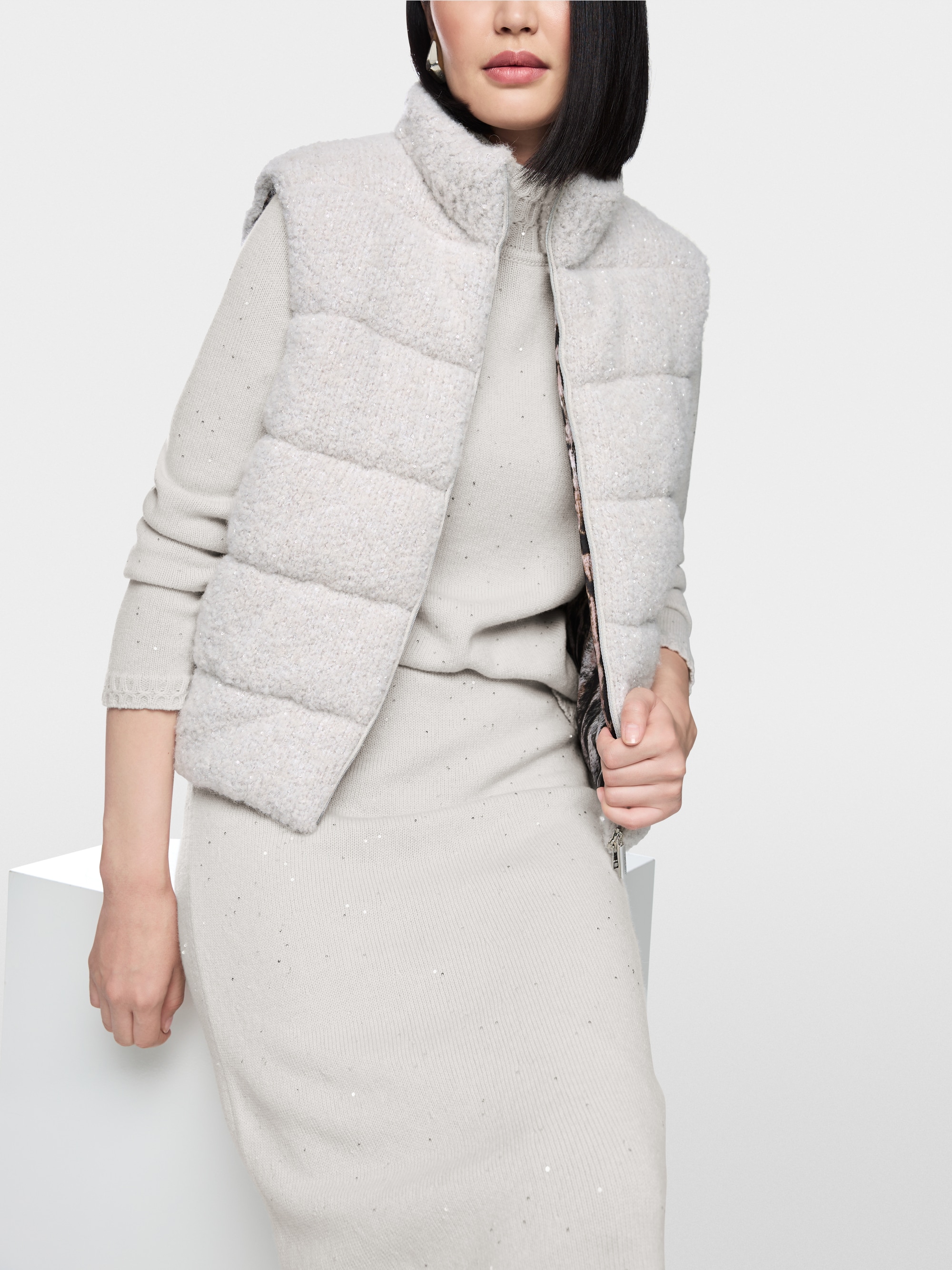 ‘Knitted in Germany’ bouclé waistcoat
