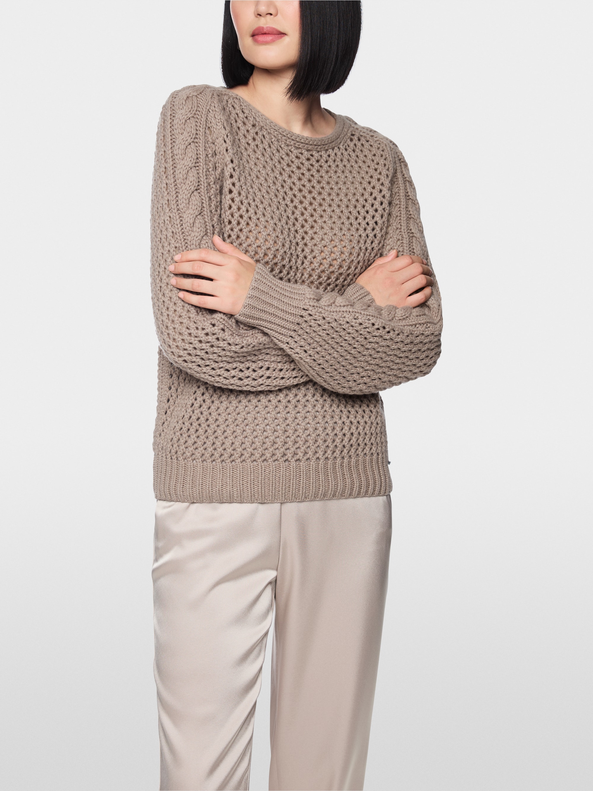 ‘Knitted in Germany’ openwork jumper