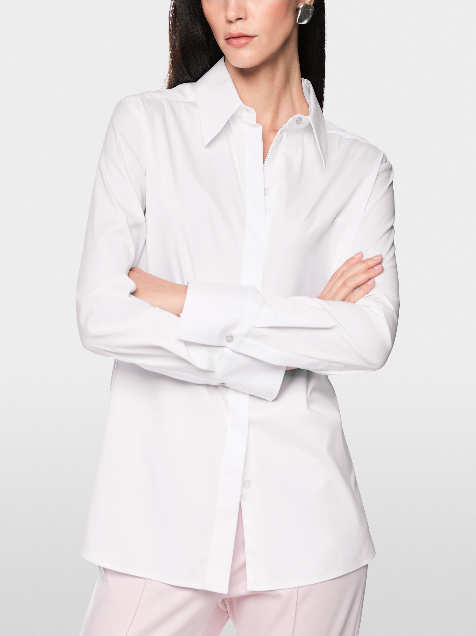 Stretch cotton blouse