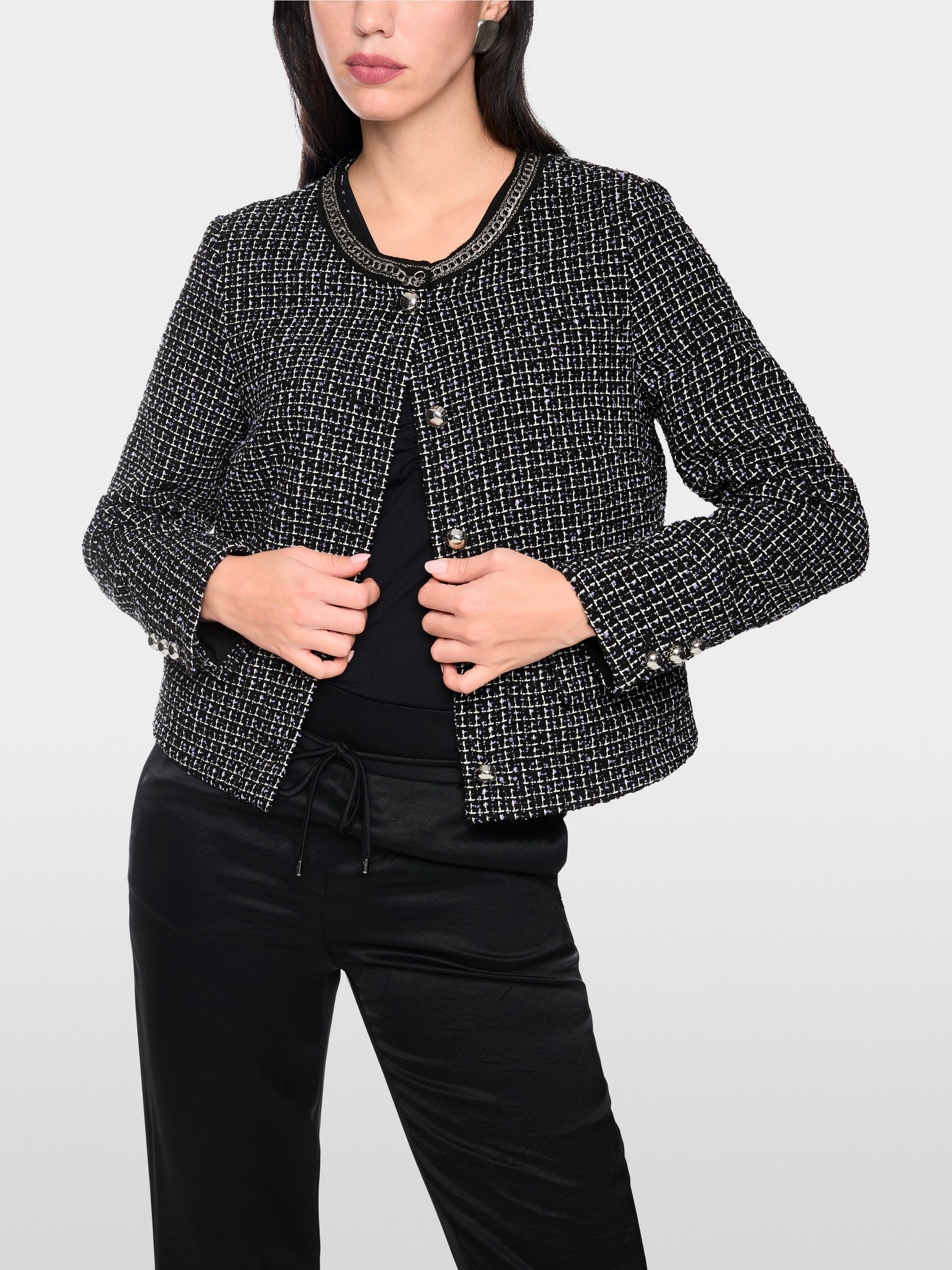 Veste en tweed avec détail chaîne