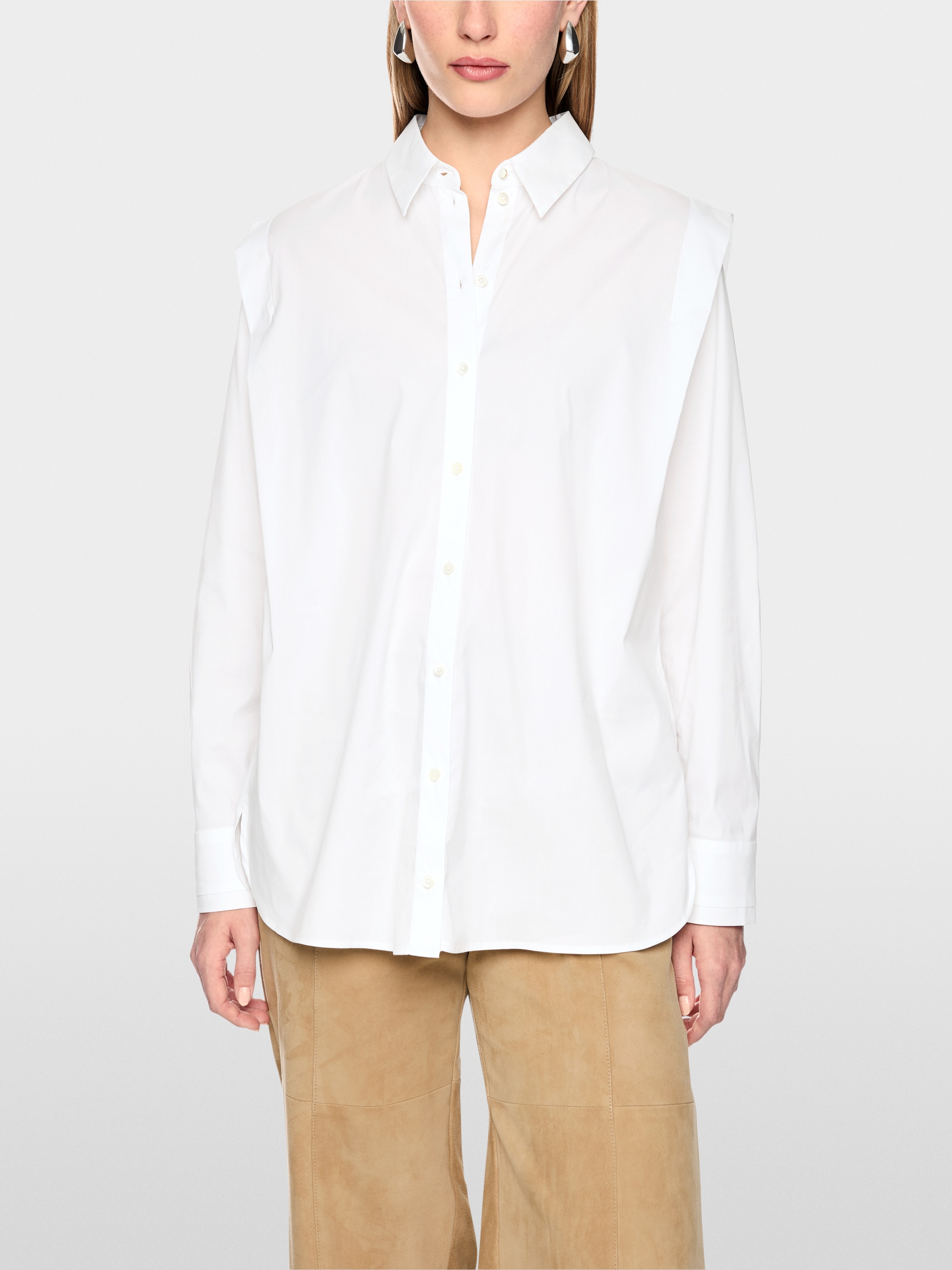 Blouse in lightweight stretch cotton