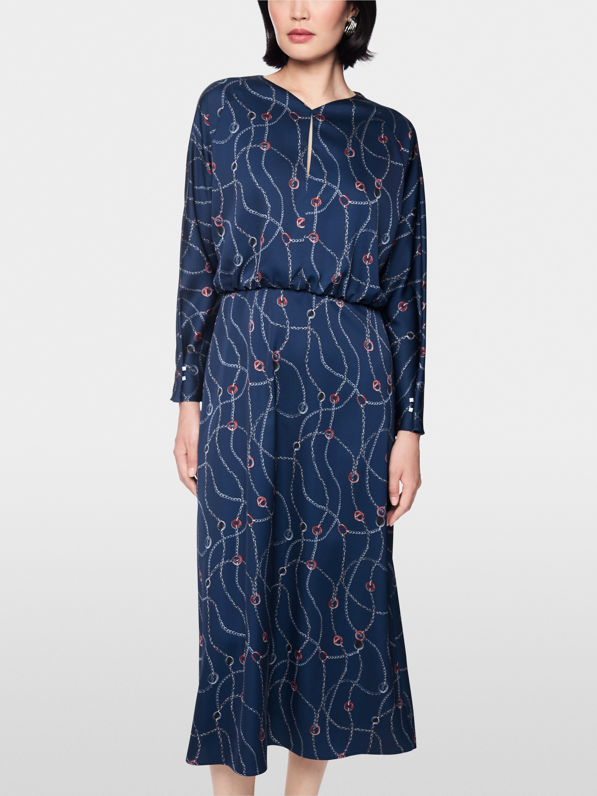 Midi dress with chain print