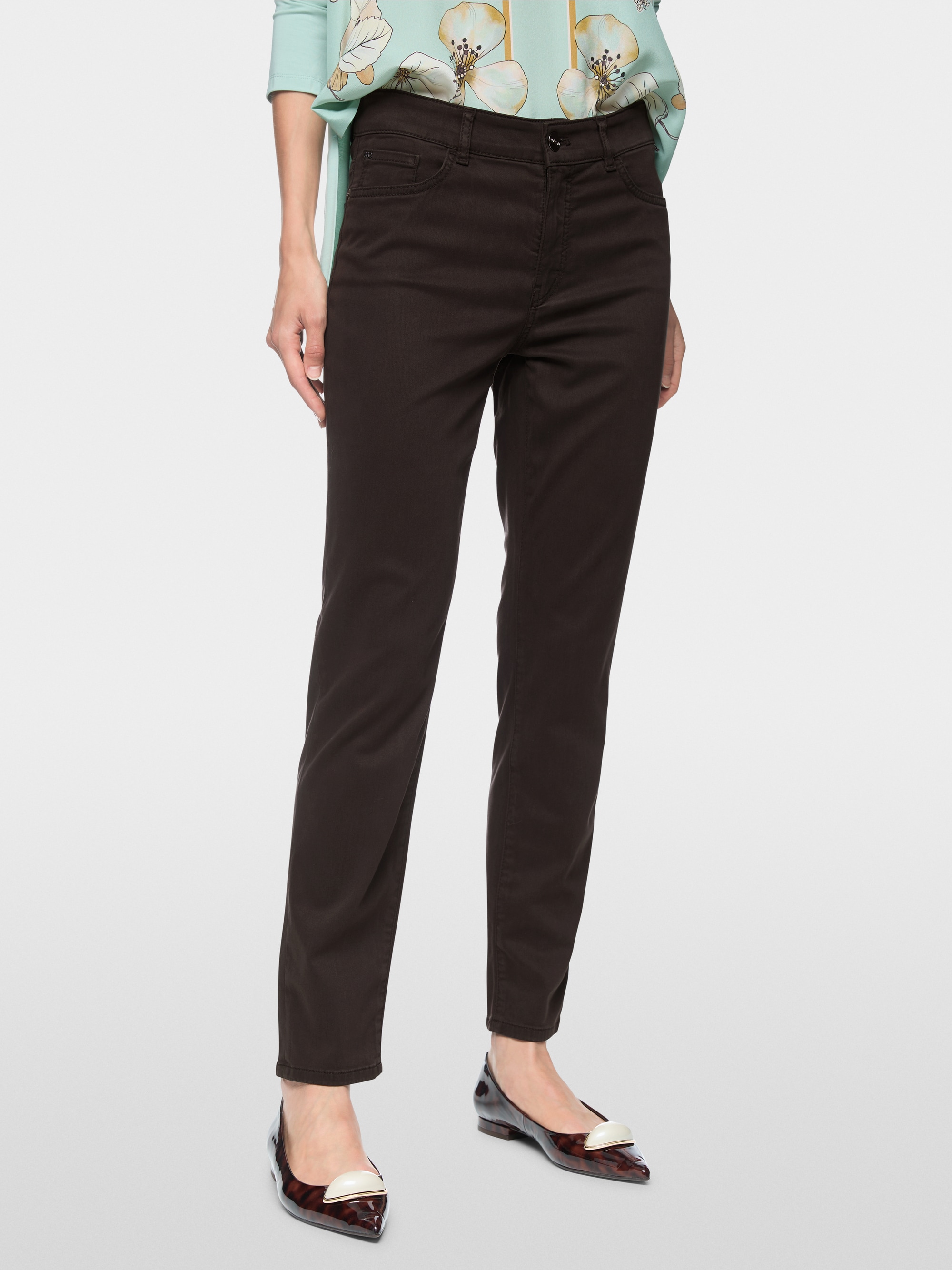 SILEA slim fit cropped-cut trousers