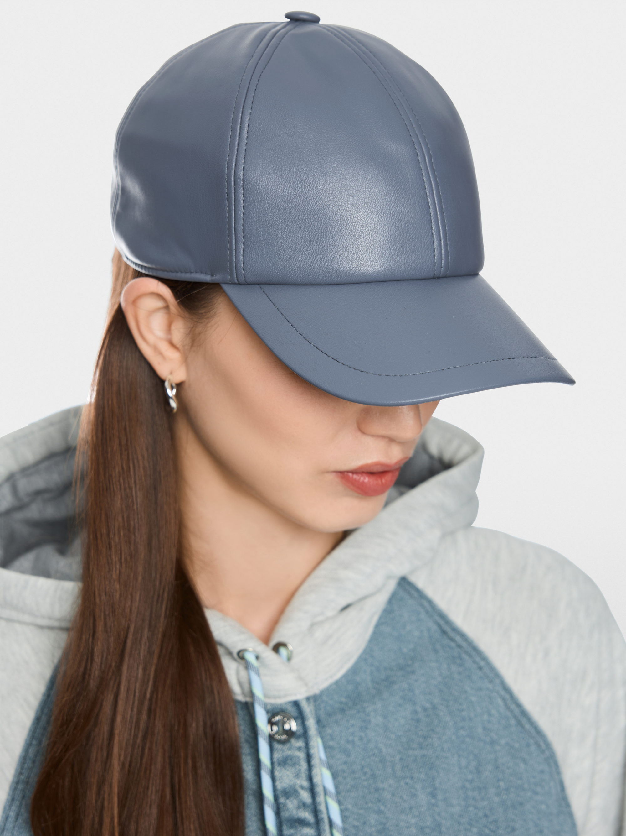Faux leather beanie