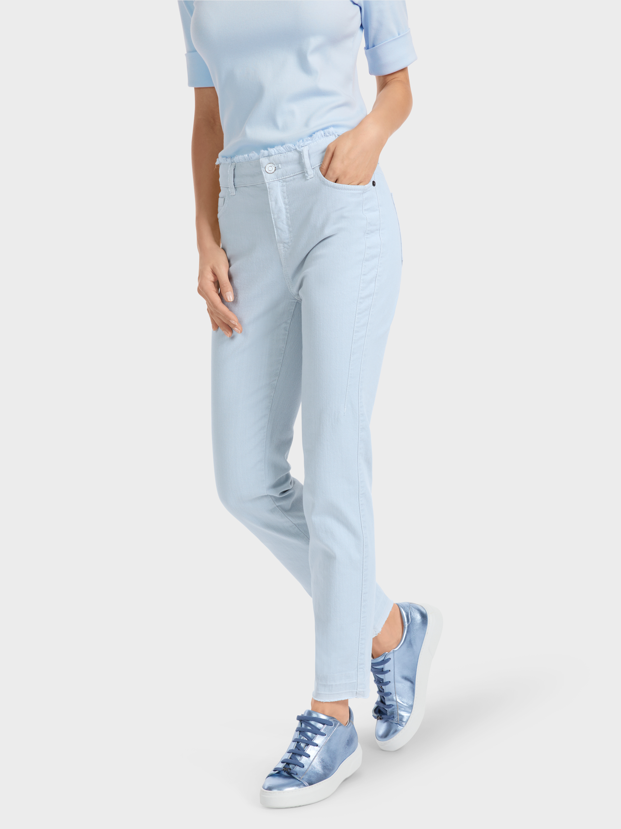 Marc Cain Pants Women's SILEA ‘Rethink Together’ Capri Jeans AP 82.57 D12 Col 100